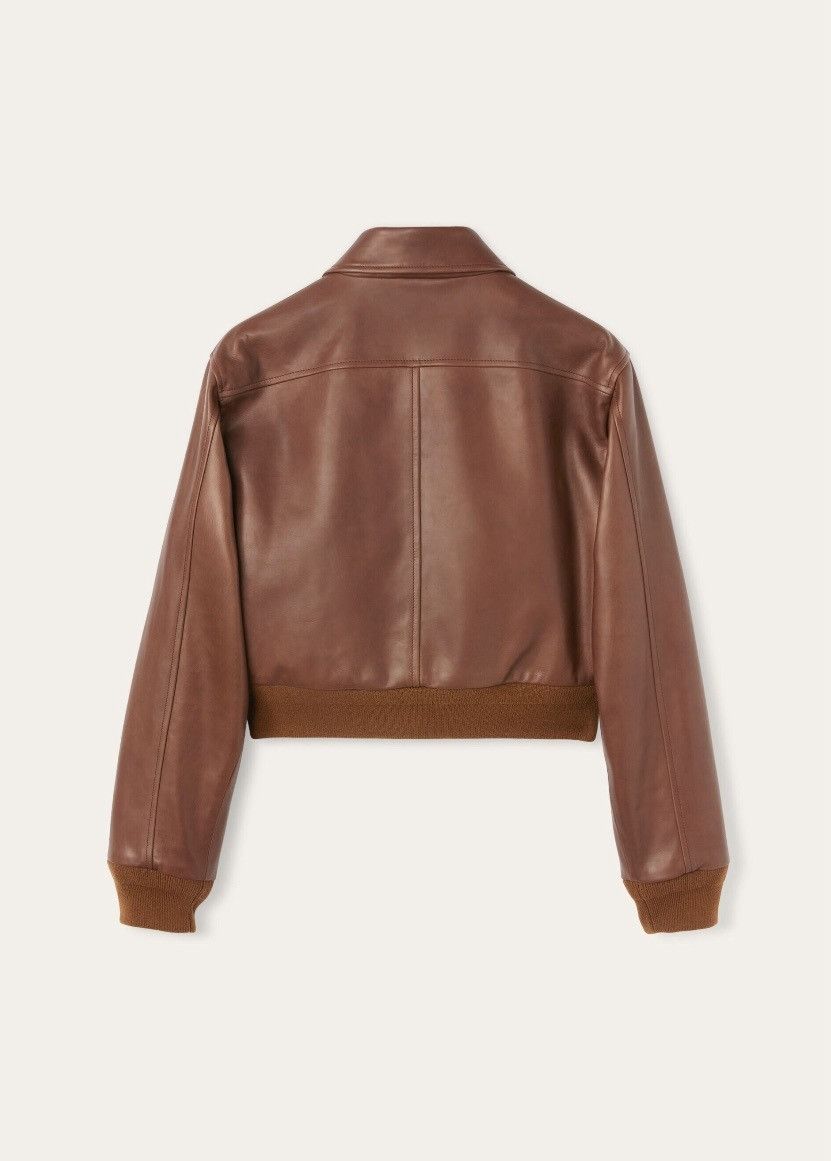 Loro Piana o1srvl11e0825 FAN3547 Cropped Leather Bomber Jacket in Brown Size S / US 4 / IT 40 - 2 Thumbnail