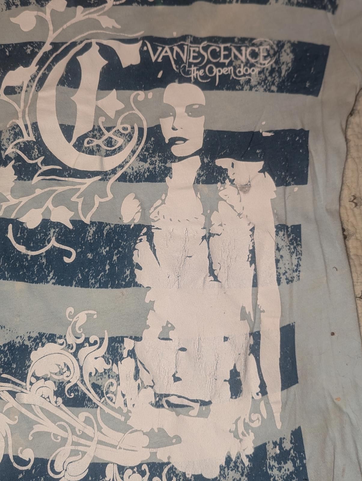 Designer Vintage Y2K Evanescence Blue Striped The Open Door T-Shirt Size S / US 4 / IT 40 - 6 Thumbnail