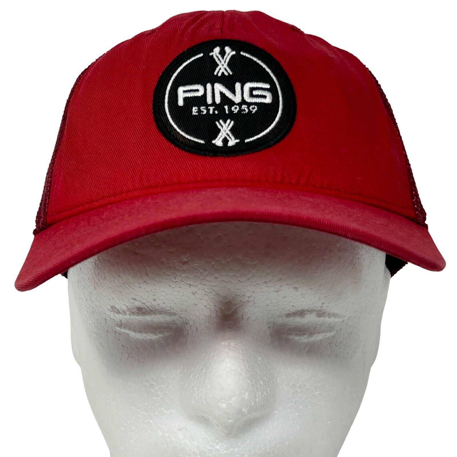PING Ping Golf Patch Trucker Hat Baseball Cap Red Golfing Golfer Size ONE SIZE - 2 Thumbnail