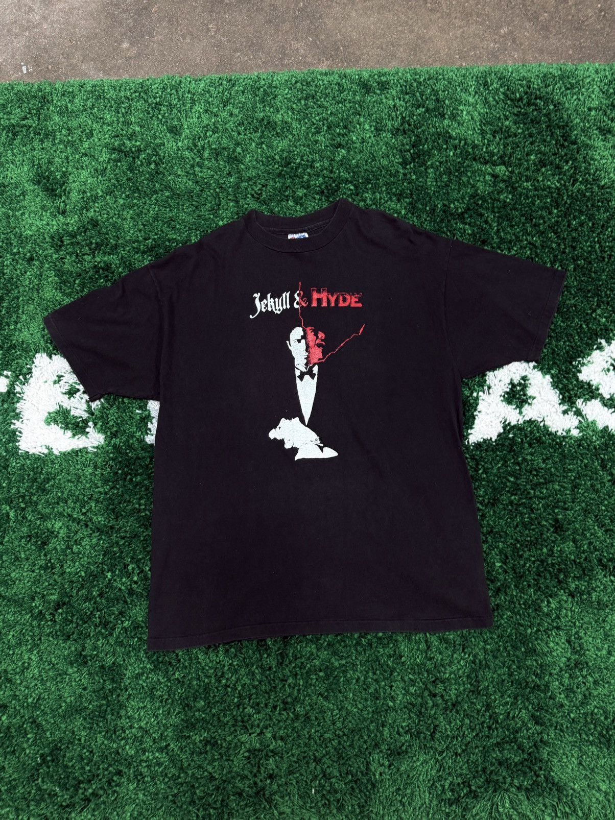 Hanes × Vintage 1995 Dr Jekyll Mr Hyde Theatre Houston Black HeavyWeight Tee Size US XL / EU 56 / 4 - 1 Thumbnail