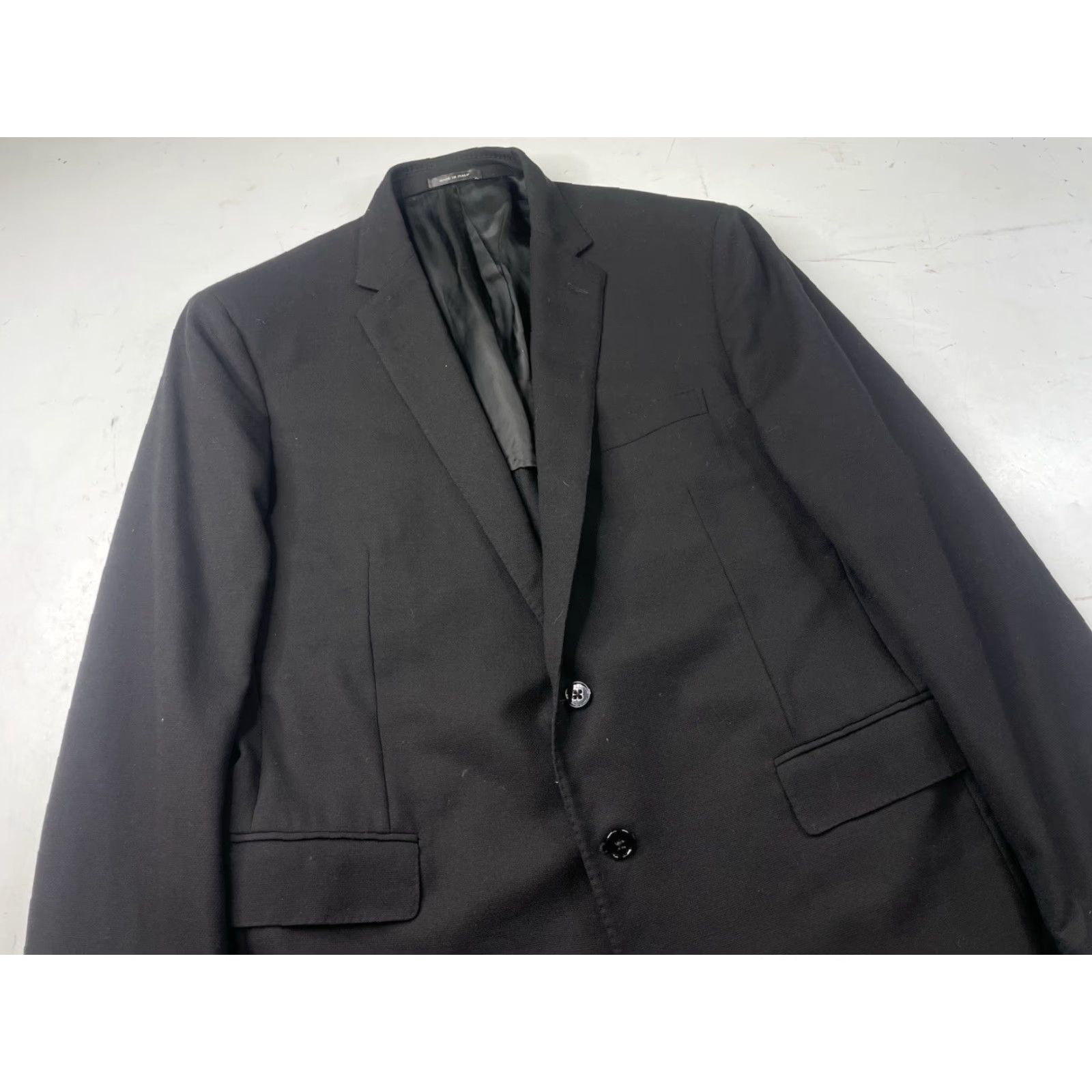 Ralph Lauren VINTAGE Ralph Lauren Black Label Blazer Jacket Mens Notch Lapel Wool 44L Italy Black 2-Button Single-Breasted Solid Long Classic Regular Mens Size 44R - 2 Thumbnail