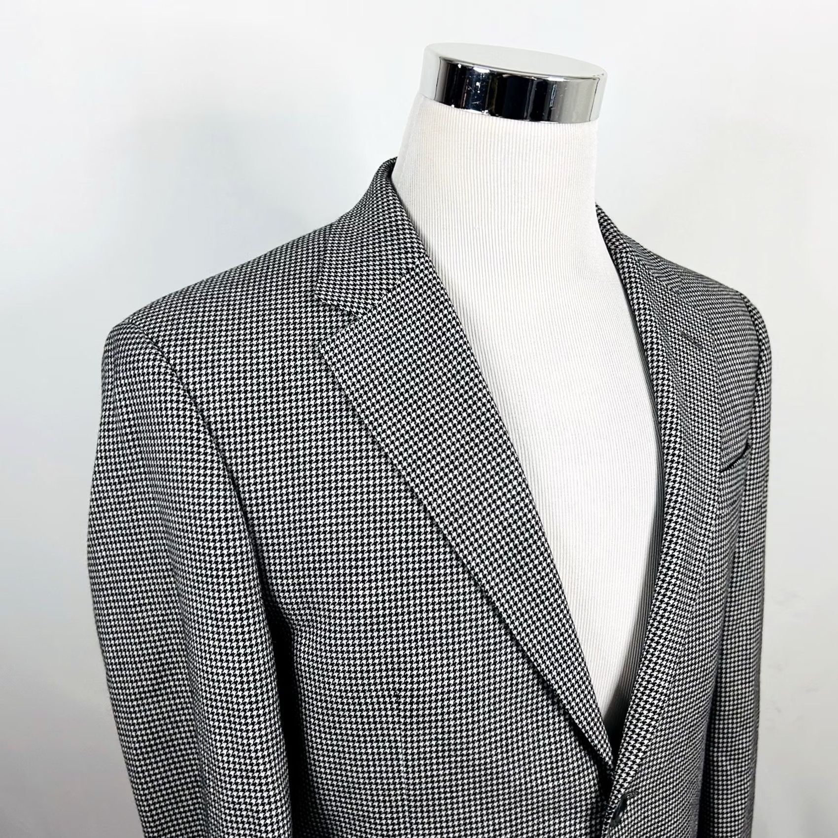 Vintage Grant Thomas Sport Coat 38R 100% Cashmere Houndstooth Two Button Lined Vented Size US XS / EU 42 / 0 - 2 Thumbnail