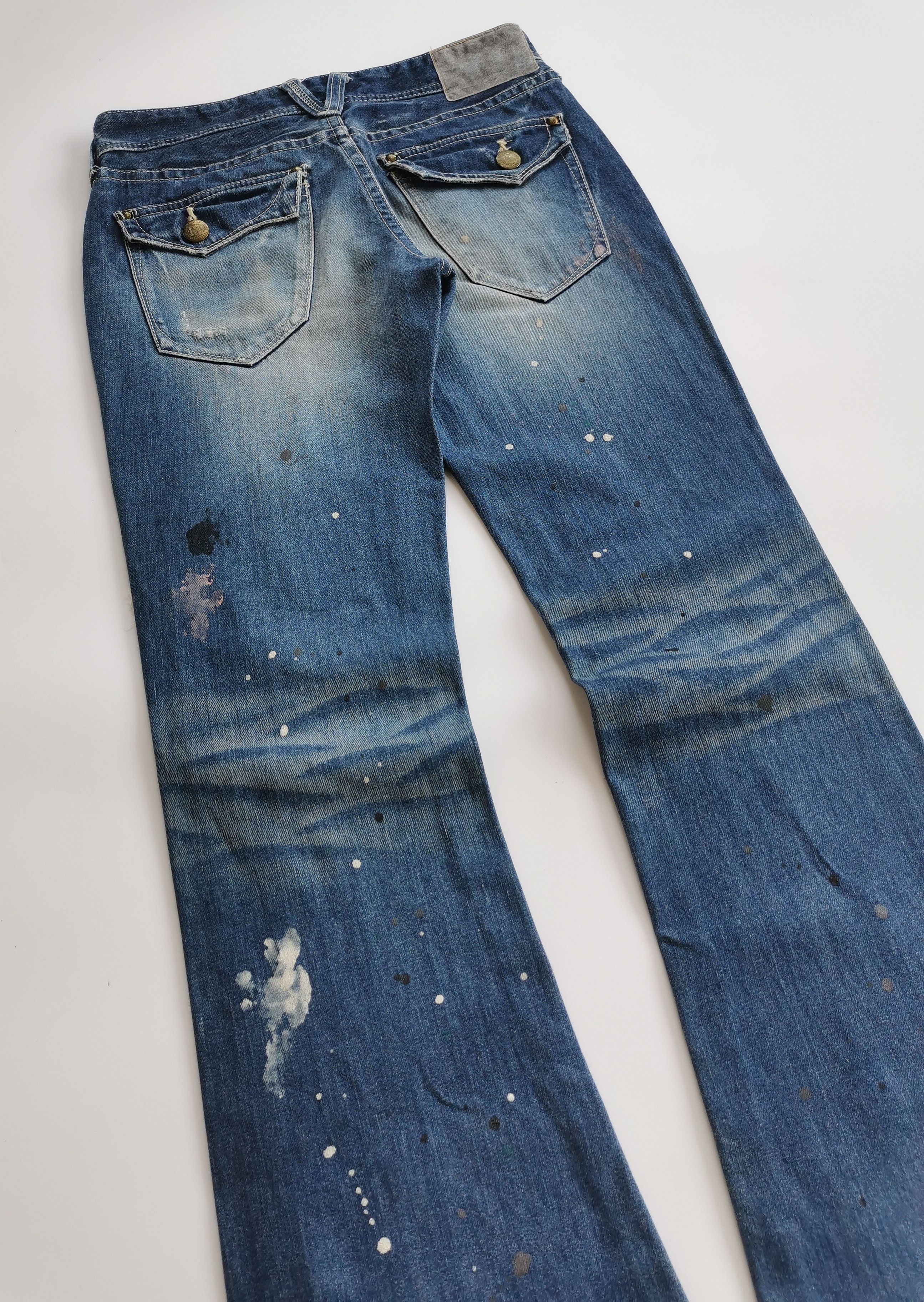 Vanquish Vanquish Gold Distressed Flare denim Size US 29 - 11 Thumbnail
