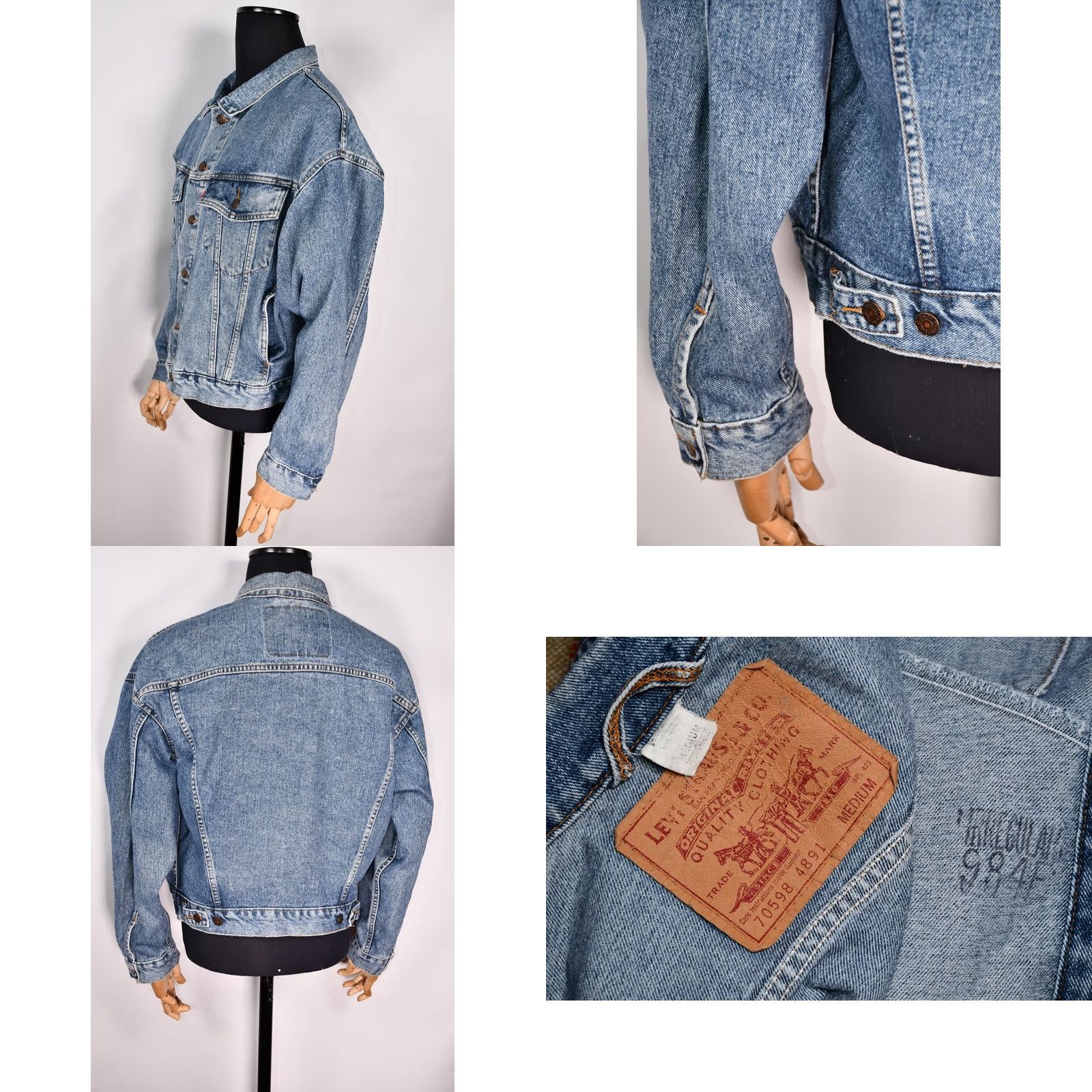 Levi's VINTAGE Levi's Trucker Jacket Denim Button Men's M 70598 4891 Blue Cotton Classic 100% Denim Jeans Coat Size US M / EU 48-50 / 2 - 8 Thumbnail