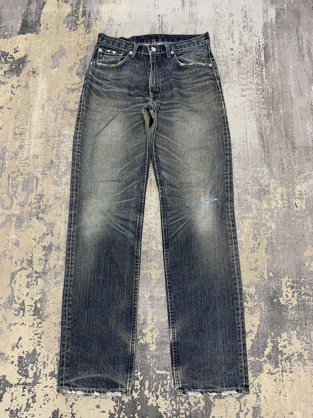 Levi's Vintage Levis 502 Distressed Denim Jeans 31x33.5 Size US 31 - 1 Thumbnail