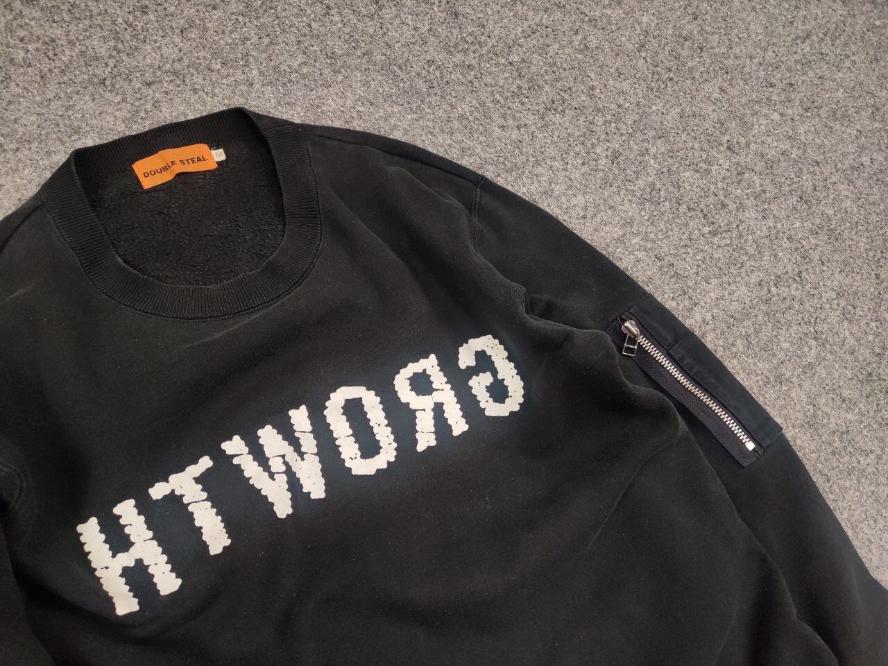 Japanese Brand Vintage 90's Double Steal Japanese Logo Black Sweatshirt Size US M / EU 48-50 / 2 - 12 Thumbnail