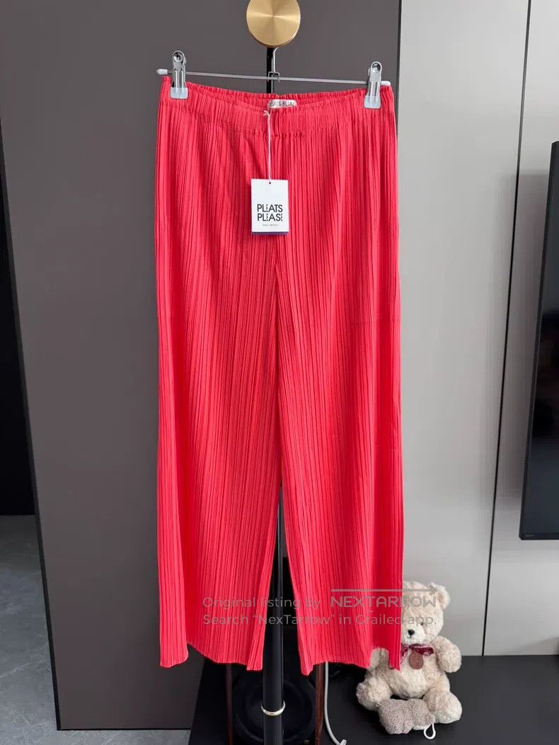 Issey Miyake Issey Miyake Orange-red Straight Trousers Size 25" / US 0 / IT 36 - 1 Thumbnail