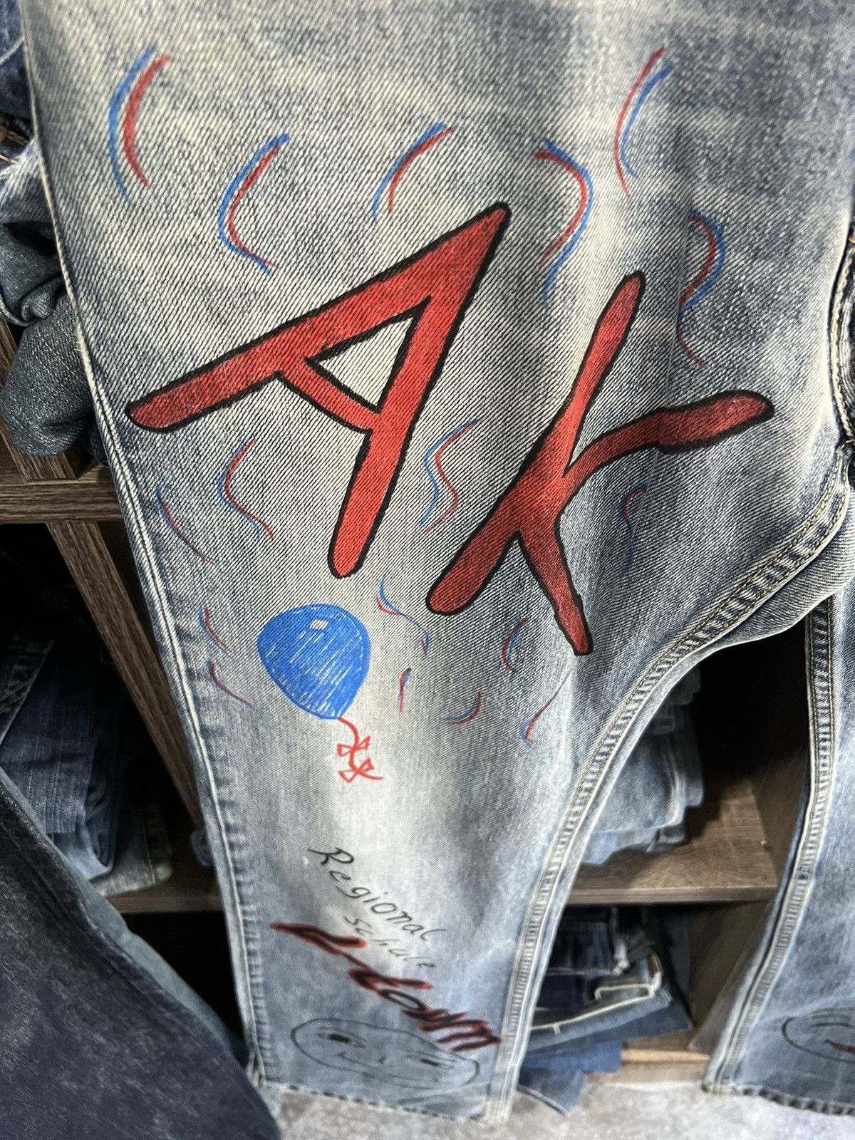 Lee 🔥Rare Vintage Lee Sketch Denim Size US 31 - 7 Thumbnail