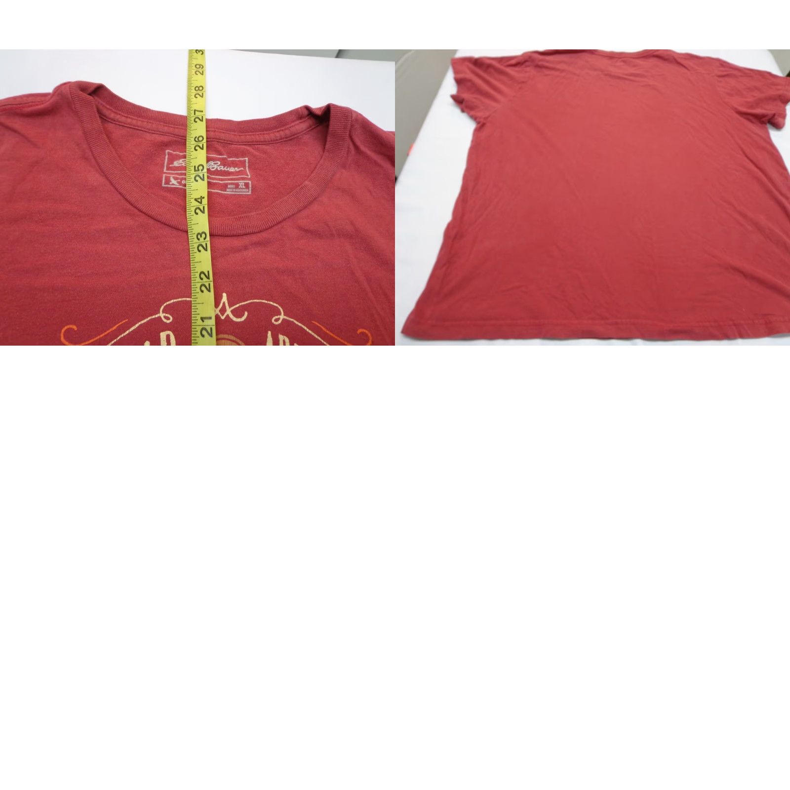 Eddie Bauer Eddie Bauer T-Shirt Eddie Bauer Long Cold Adventure With Big Warm Fire Red XL Men Crew Neck Short Sleeve Logo Solid Cotton Regular Size XL Size US XL / EU 56 / 4 - 8 Thumbnail