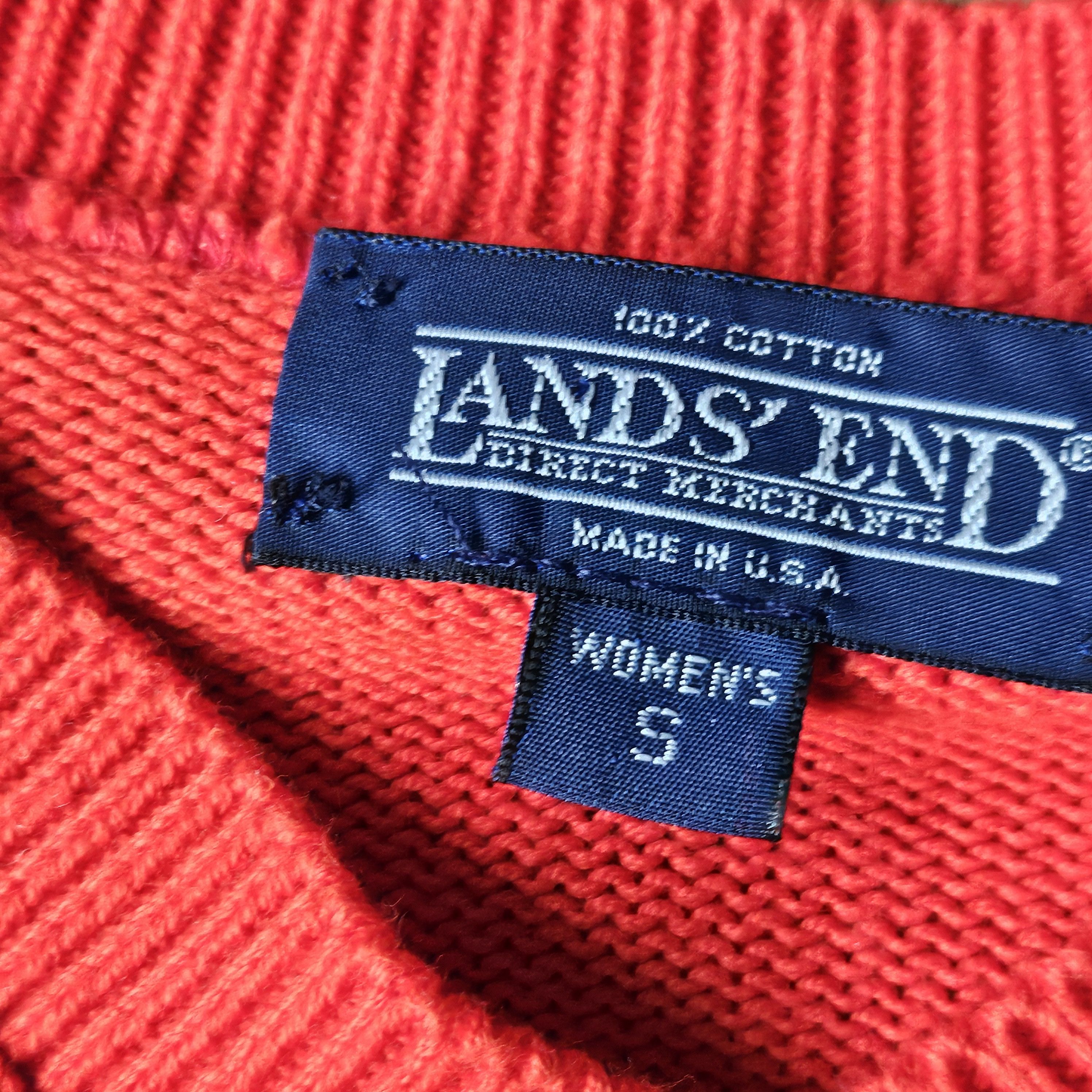 Lands' End × Vintage Vintage 80s 90s Land's End V Neck Sweater Made in USA Size S / US 4 / IT 40 - 5 Thumbnail