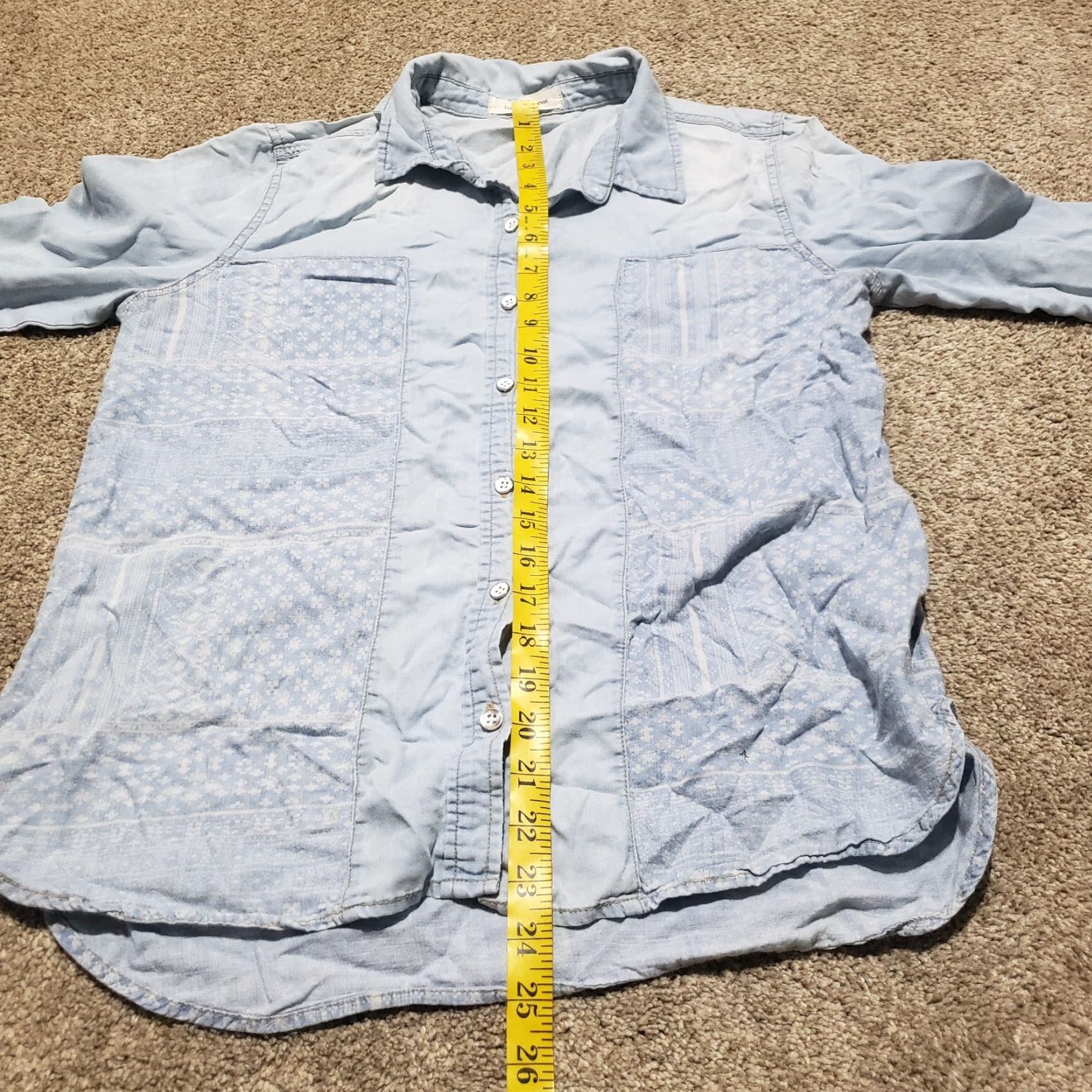 Alife Life in Progress Shirt Women's Medium Blue Button-Up Casual Long Sleeve Size M / US 6-8 / IT 42-44 - 6 Thumbnail