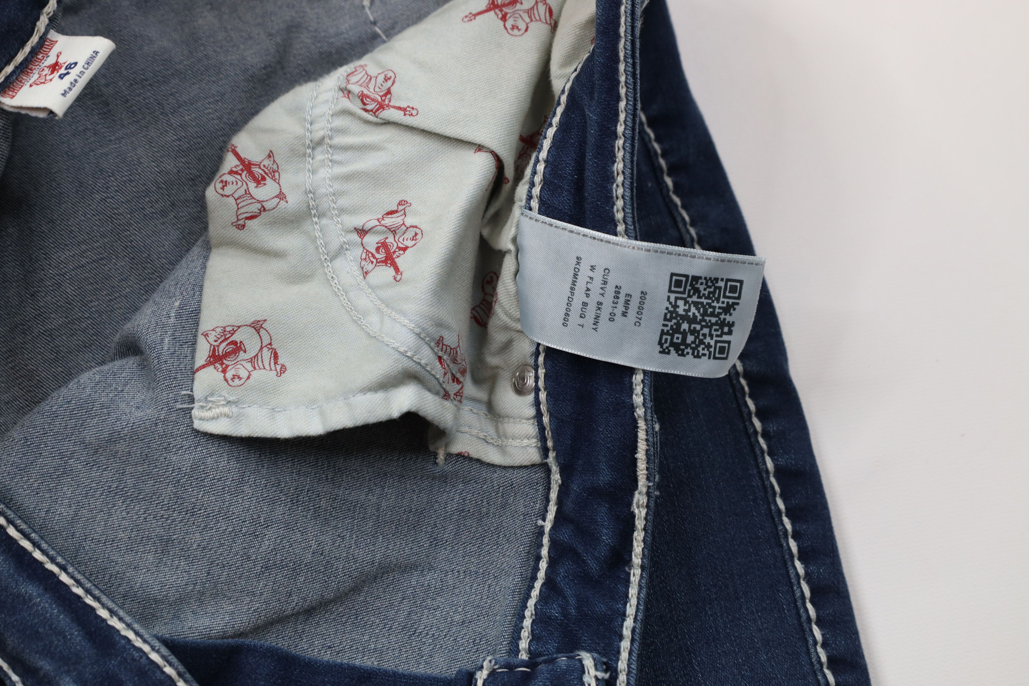 True Religion New True Religion Stitch Curvy Skinny Flap Big T Denim Jeans Size 34" / US 12 / IT 48 - 8 Thumbnail