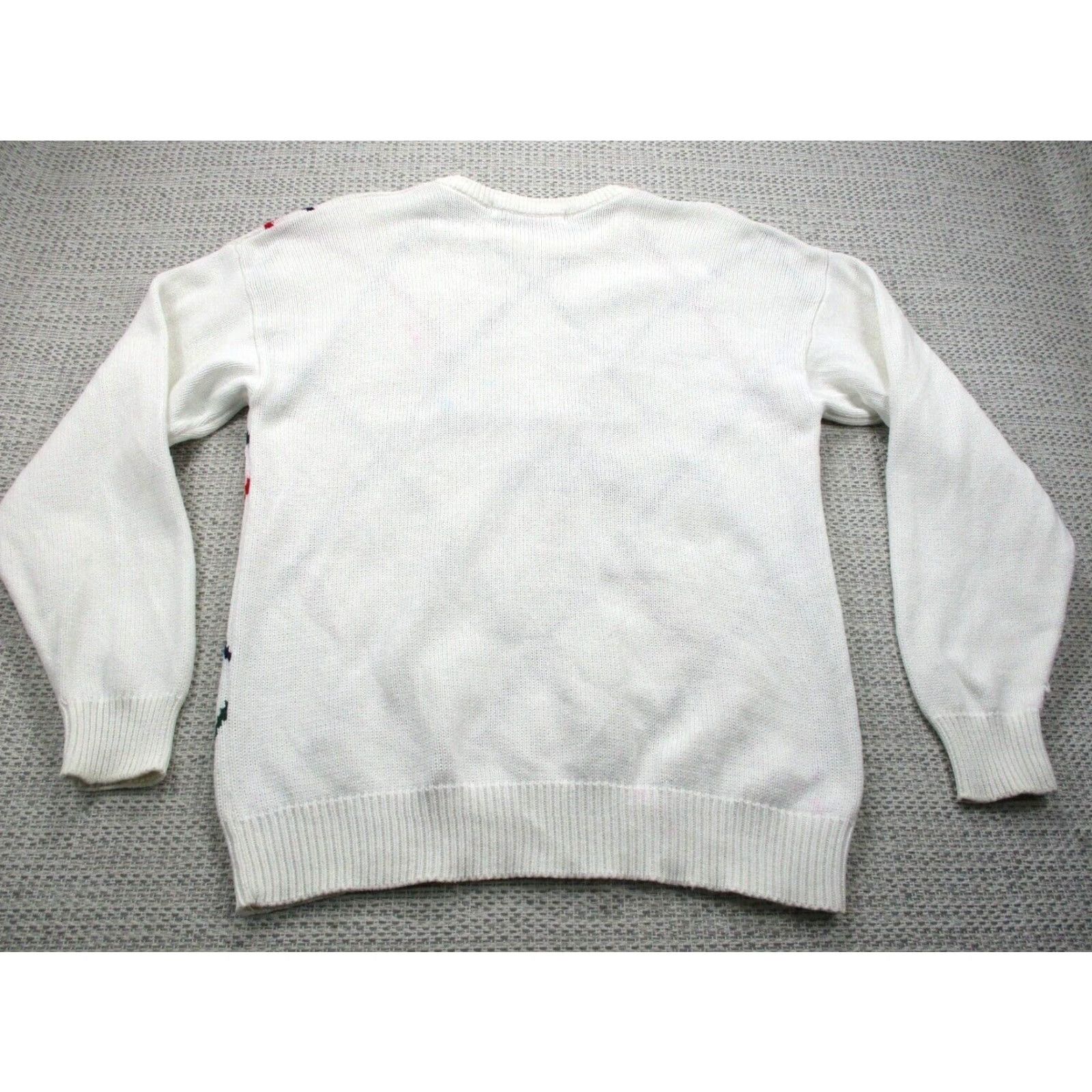 Etro VTG 90s John Ashford Golf Sweater Mens Regular Medium White Argyle Knit Pullover Crew Neck All Seasons Heavyweight ZIP? Size US M / EU 48-50 / 2 - 3 Thumbnail