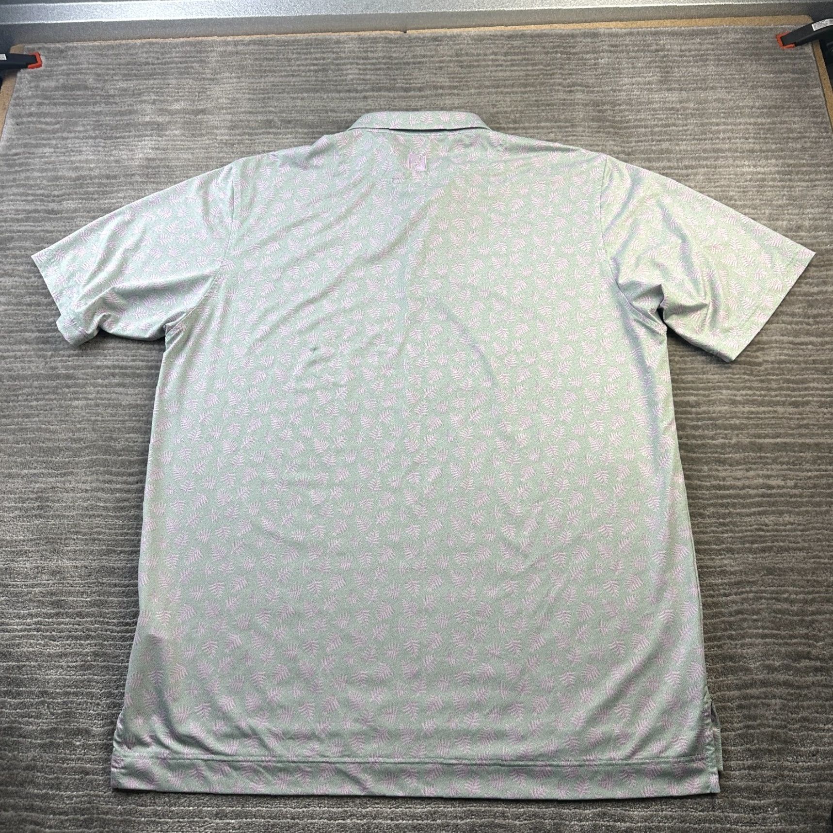 Footjoy FootJoy Polo Shirt Mens XL Green All Over Floral Print Golf Performance Short Sleeve Shirt Regular Fit Size US XL / EU 56 / 4 - 3 Thumbnail