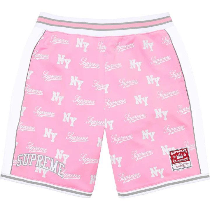 Mitchell & Ness × Supreme Supreme®/Mitchell & Ness Monogram Basketball Short Pink Size US 30 / EU 46 - 1 Thumbnail