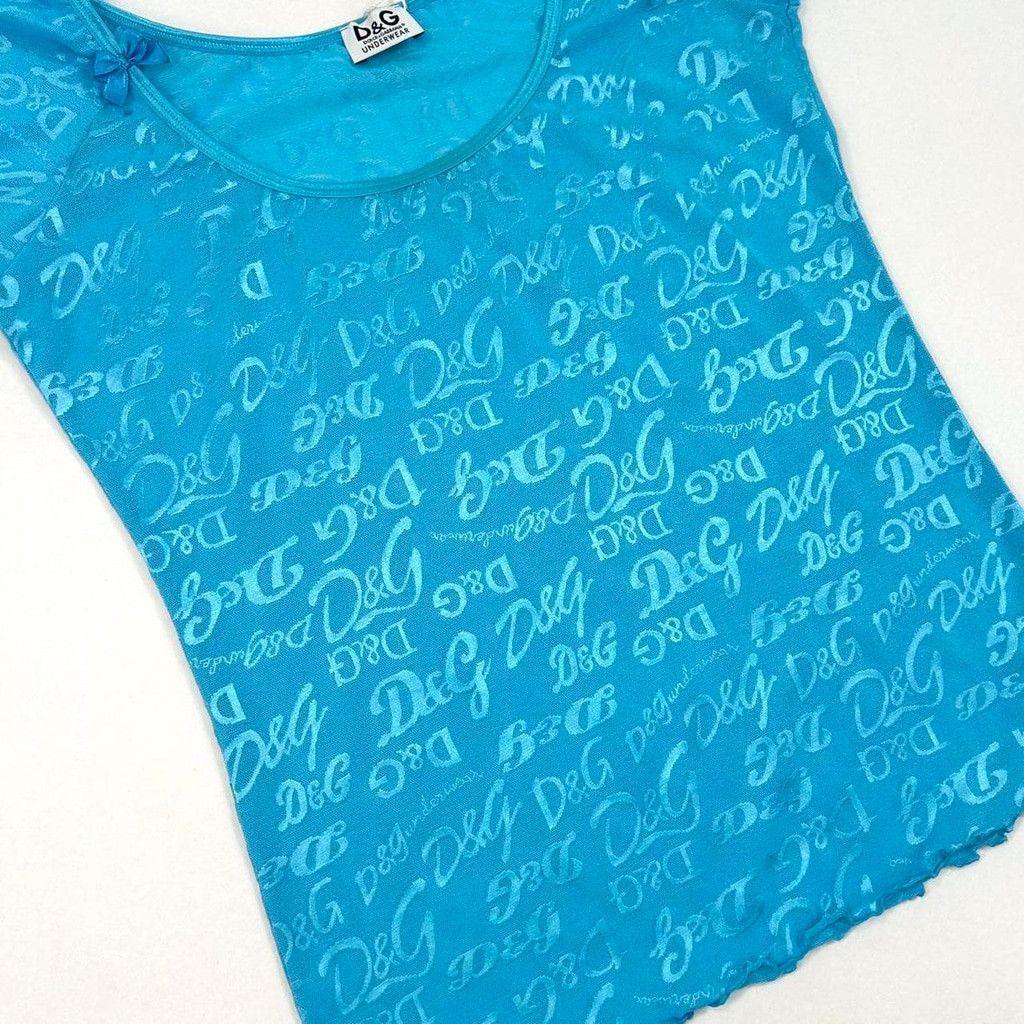 Dolce & Gabbana NWT y2k D&G blue mesh short sleeve top Size M / US 6-8 / IT 42-44 - 8 Thumbnail