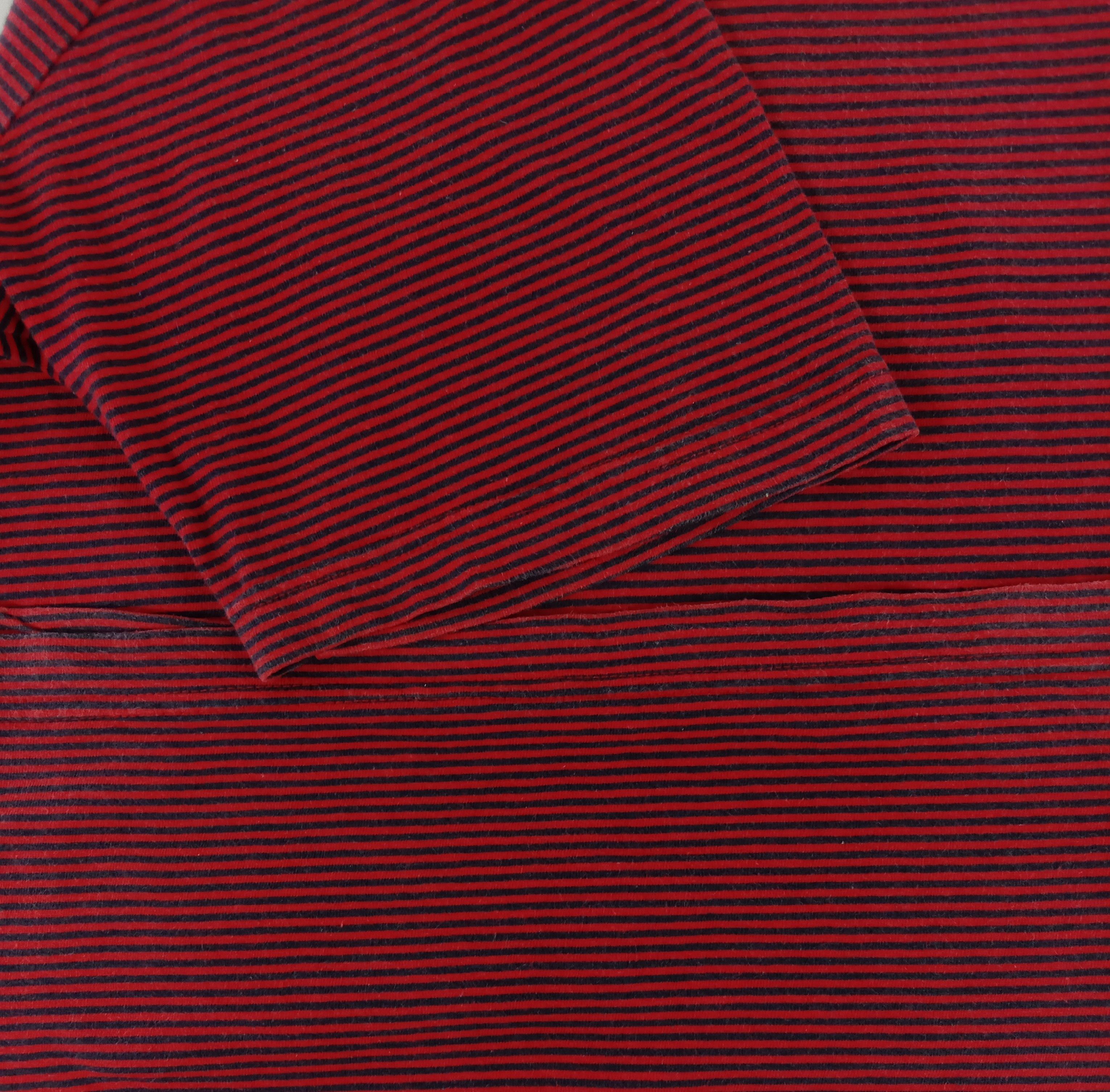 Hanes Vintage Hanes V Neck Striped Vintage T Shirt Size US L / EU 52-54 / 3 - 3 Thumbnail