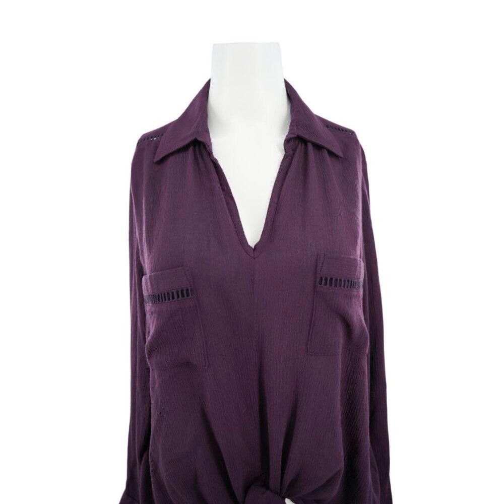 Designer Karen Kane Purple Button Down Blouse Size Medium Size M / US 6-8 / IT 42-44 - 1 Thumbnail