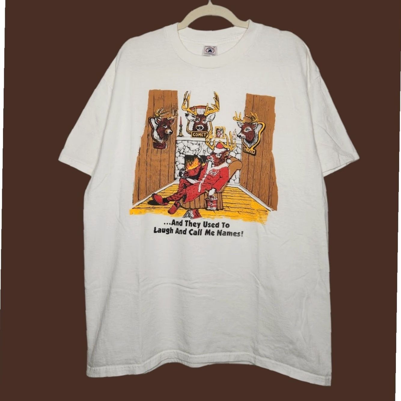 Delta VINTAGE Delta Reindeer Santa Obscure Punk Funny Christmas Holiday XL Unisex Adults White Size US XL / EU 56 / 4 - 2 Thumbnail