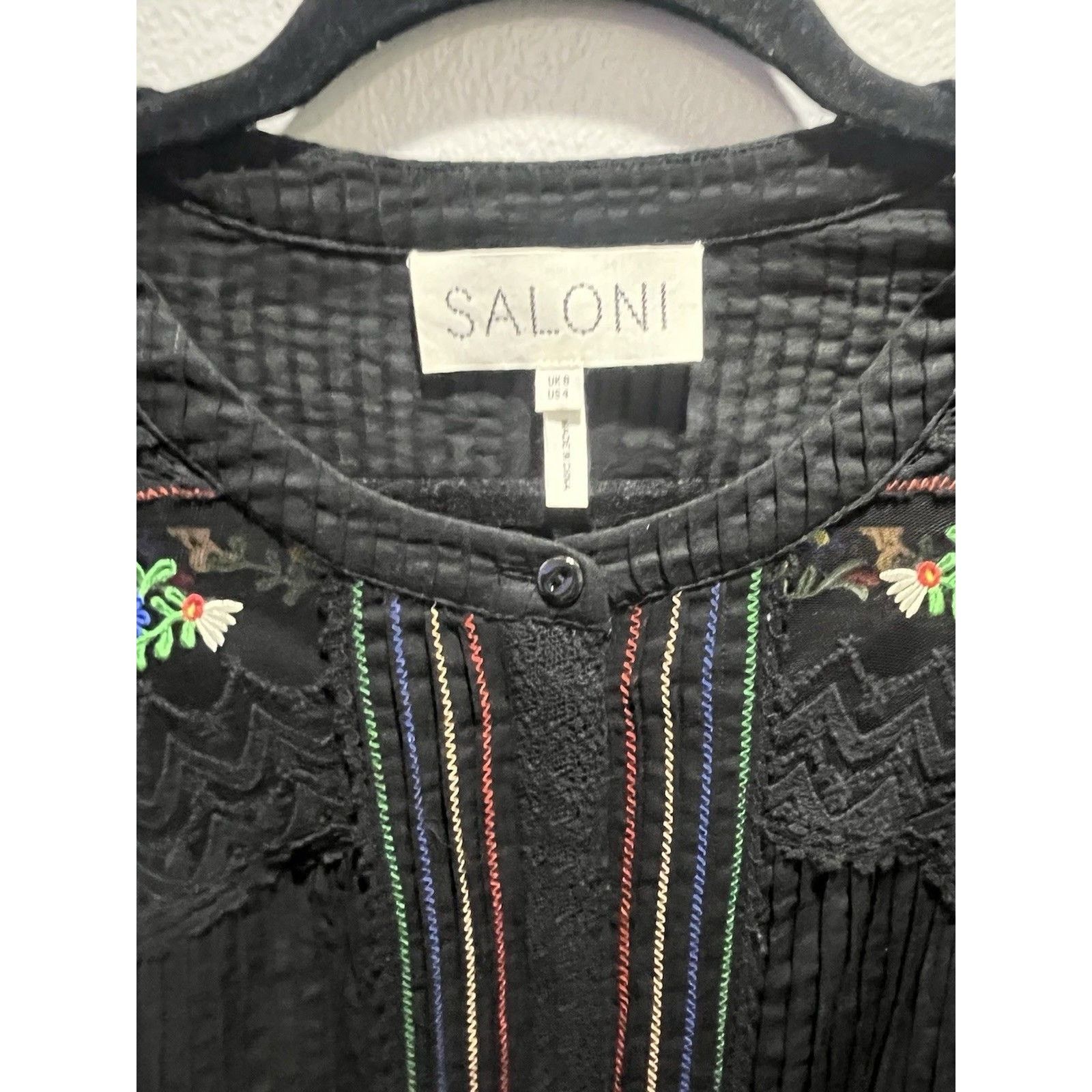 Other SALONI Bea Pintuck Ruffle Embroidered Cotton Mini Dress 4 Size S / US 4 / IT 40 - 6 Thumbnail