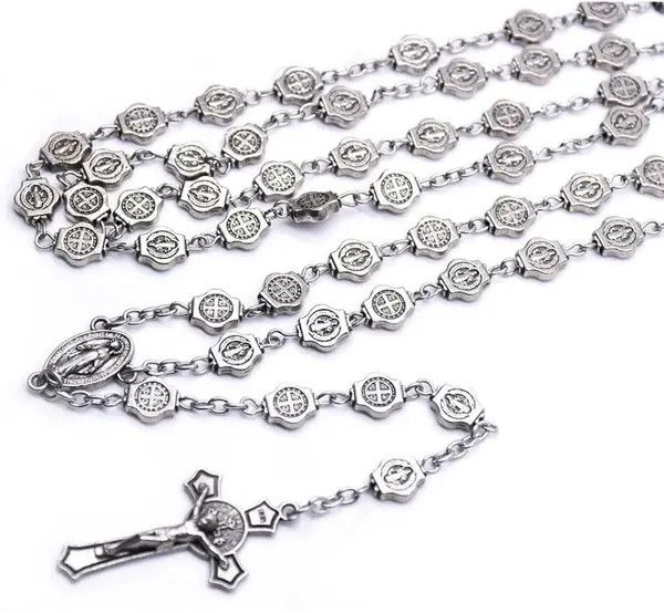 Jewelry Saint Benedict Rosary Necklace Chain Catholic Church Jesus Size ONE SIZE - 5 Thumbnail