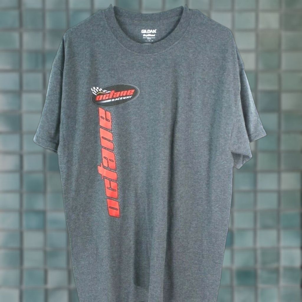 Gildan GILDAN T-Shirt Mens Gray Octane Raceway Graphic Print Crew Neck Size Large Size US L / EU 52-54 / 3 - 1 Thumbnail
