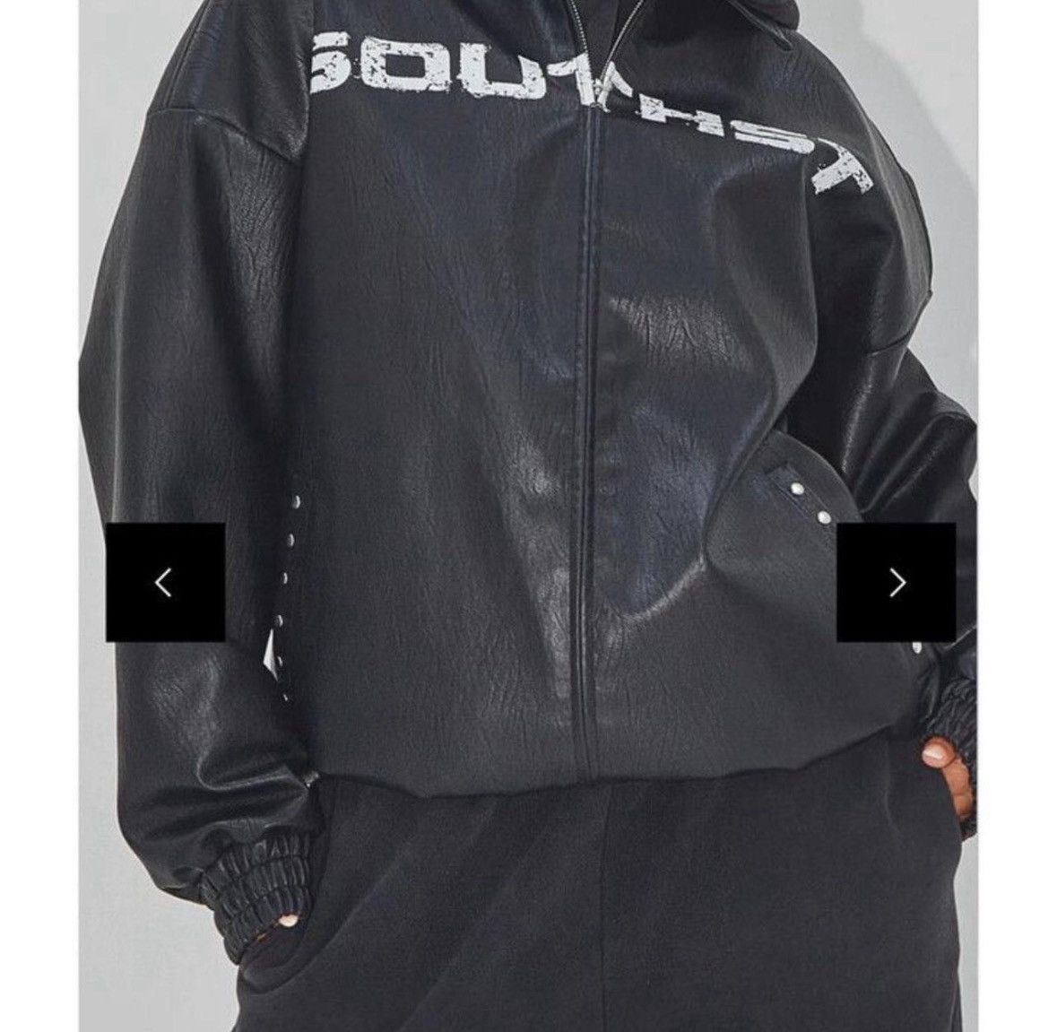 Other South St Black Studded Faux Leather Bomber Jacket Size S / US 4 / IT 40 - 2 Thumbnail