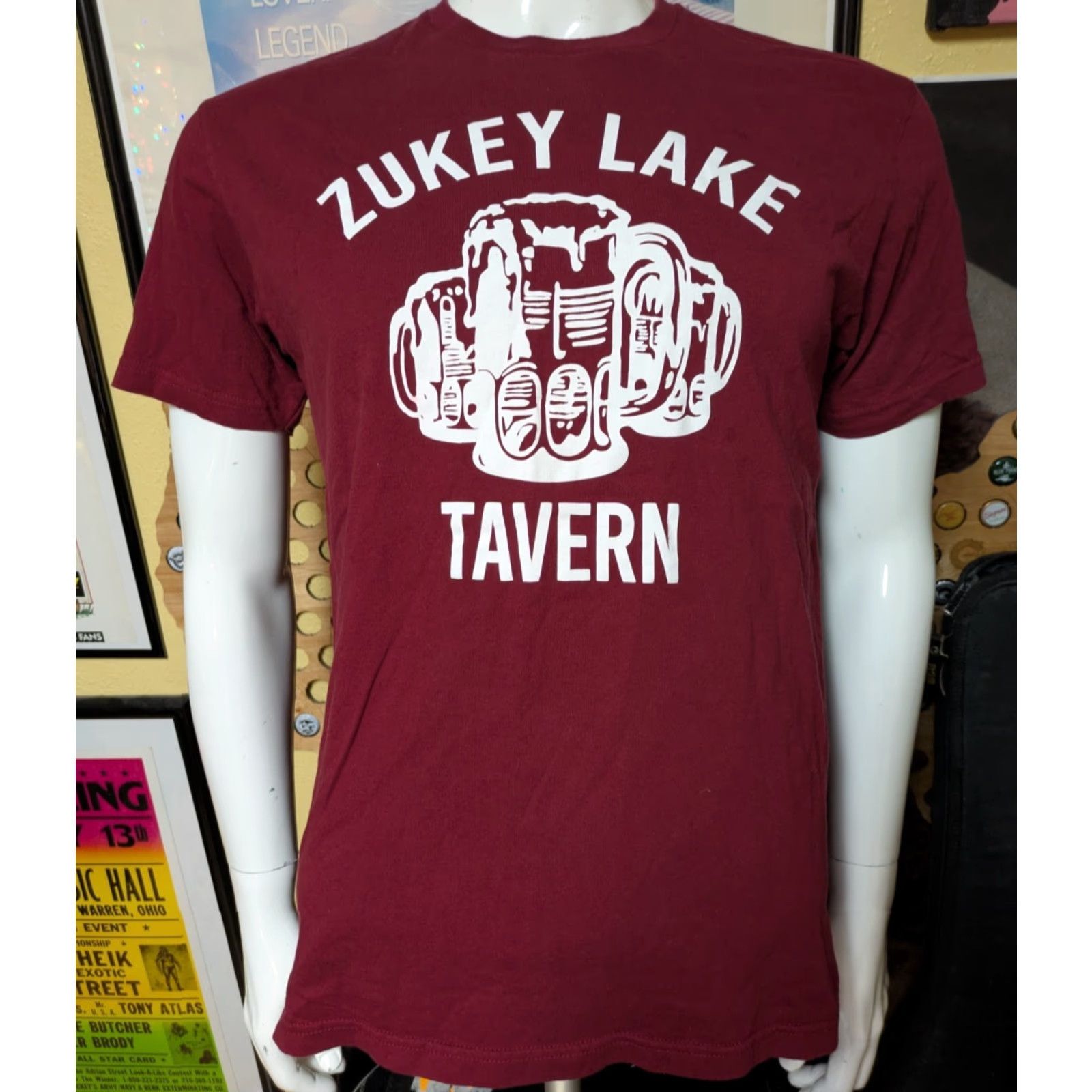 Next Level Zukey Lake Tavern T Shirt Medium Men Red Next Level 100% Cotton Beer Shirt Size US M / EU 48-50 / 2 - 2 Thumbnail