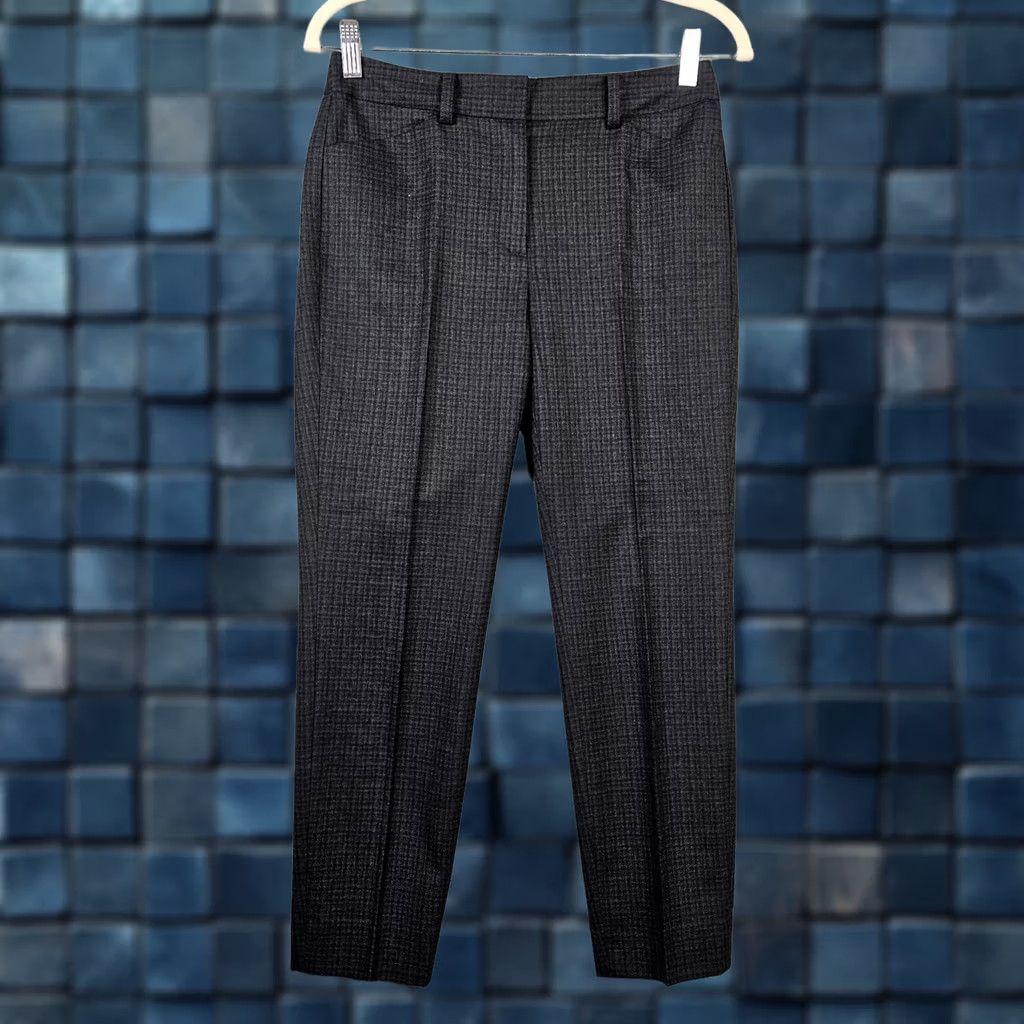 Theory Theory Luxe Women's Ankle Pants Regular Size 36 Black Gray Check Wool Blend Dry Clean Only Vintage: No Size 25" / US 0 / IT 36 - 1 Thumbnail