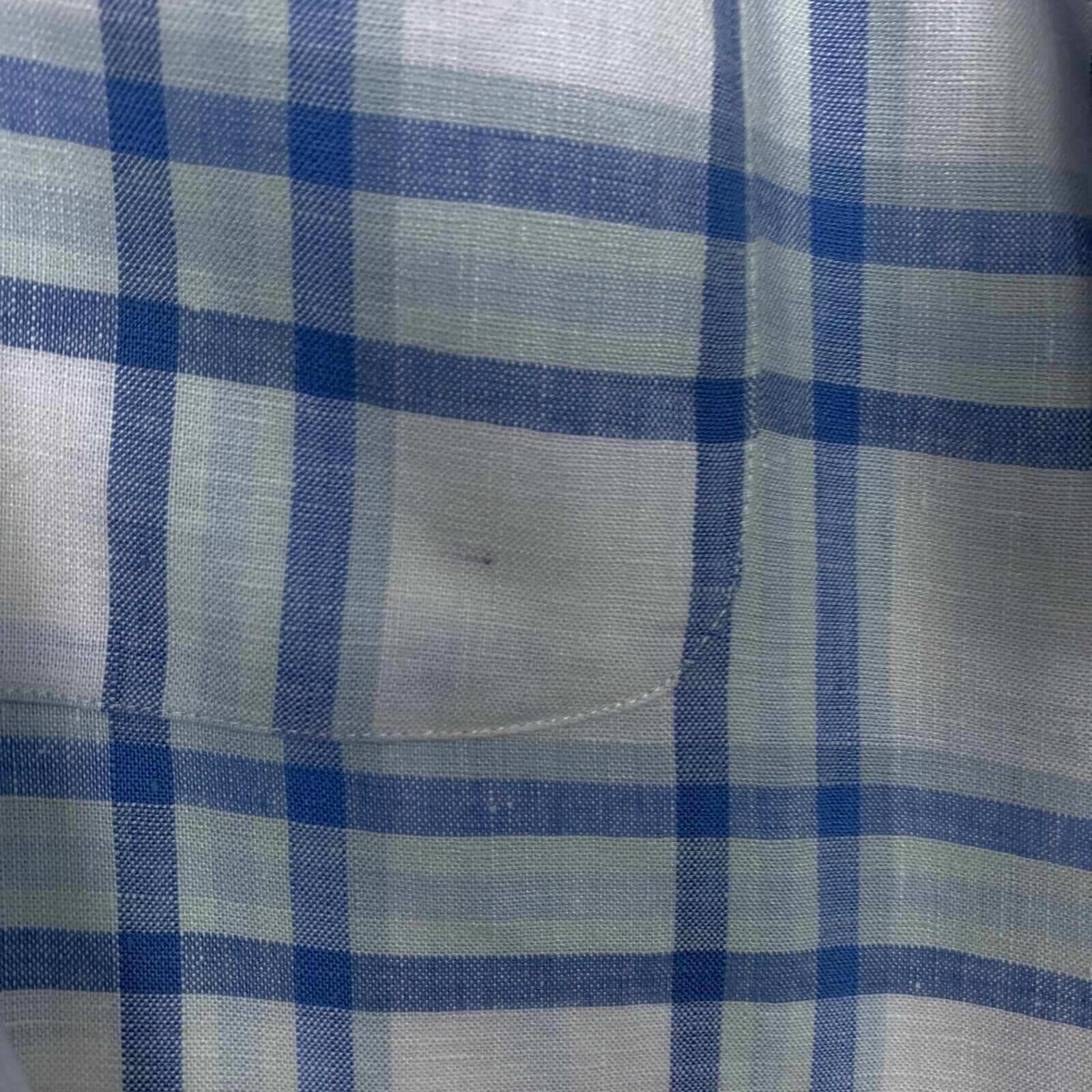 Jos. A. Bank Jos A Bank Travelers Linen Plaid Shirt Blue Button Mens M Size US M / EU 48-50 / 2 - 6 Thumbnail