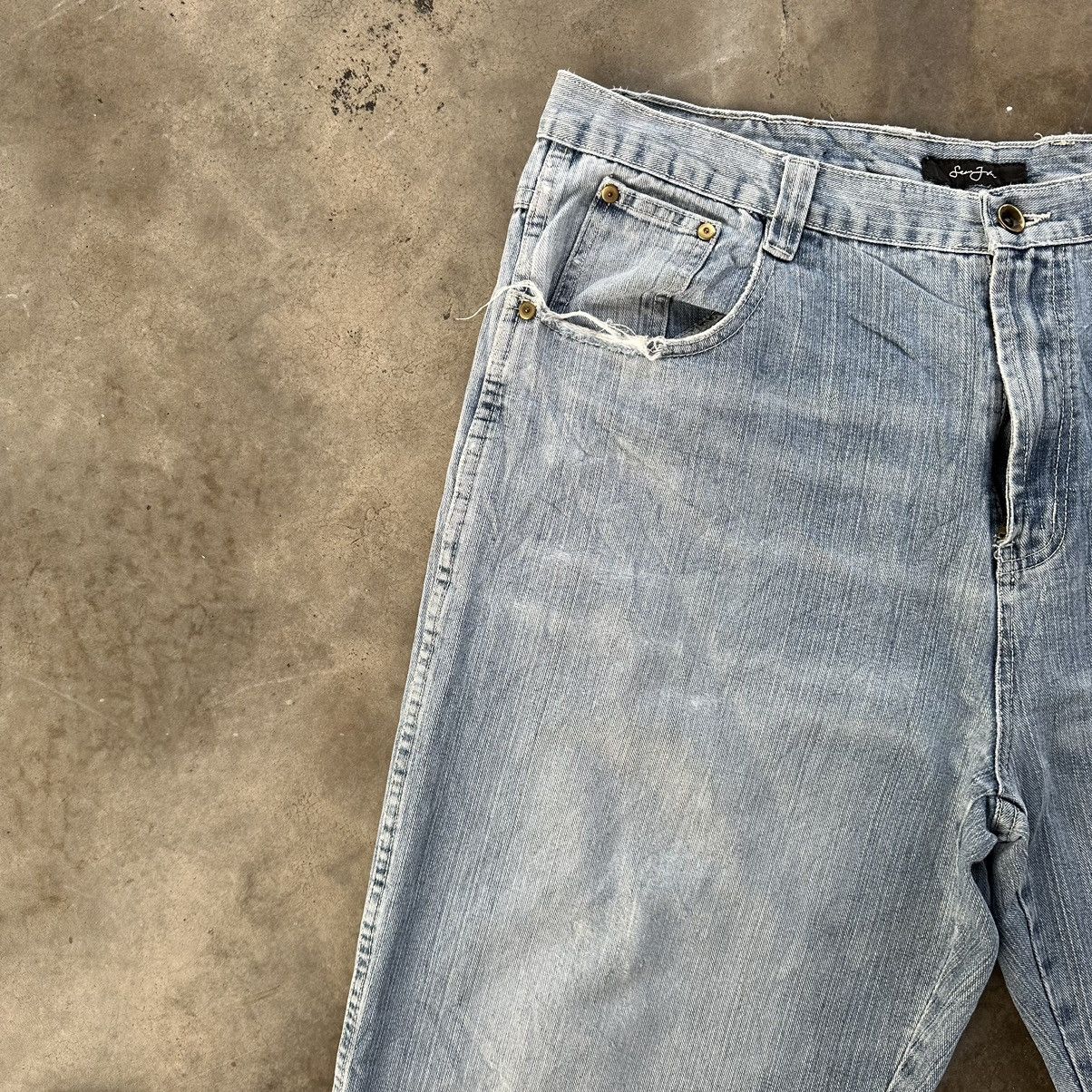 Japanese Brand Vintage Sean John Lightwash Faded Jean Distressed Denim Pant Size US 39 - 4 Thumbnail