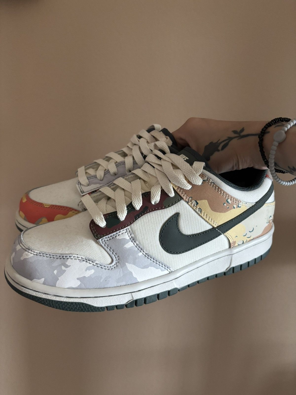 Nike Nike Dunk Low SE GS 'Sail Multi-Camo' Size US 6.5 / EU 39-40 - 6 Thumbnail