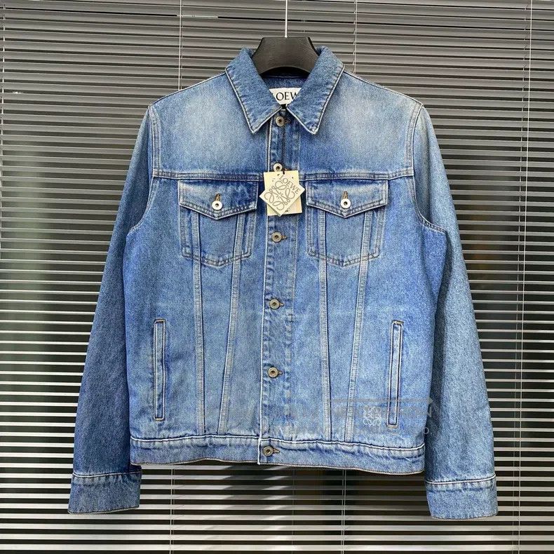 Loewe Loewe Denim Jacket Blue with Leather Logo Size US M / EU 48-50 / 2 - 2 Thumbnail
