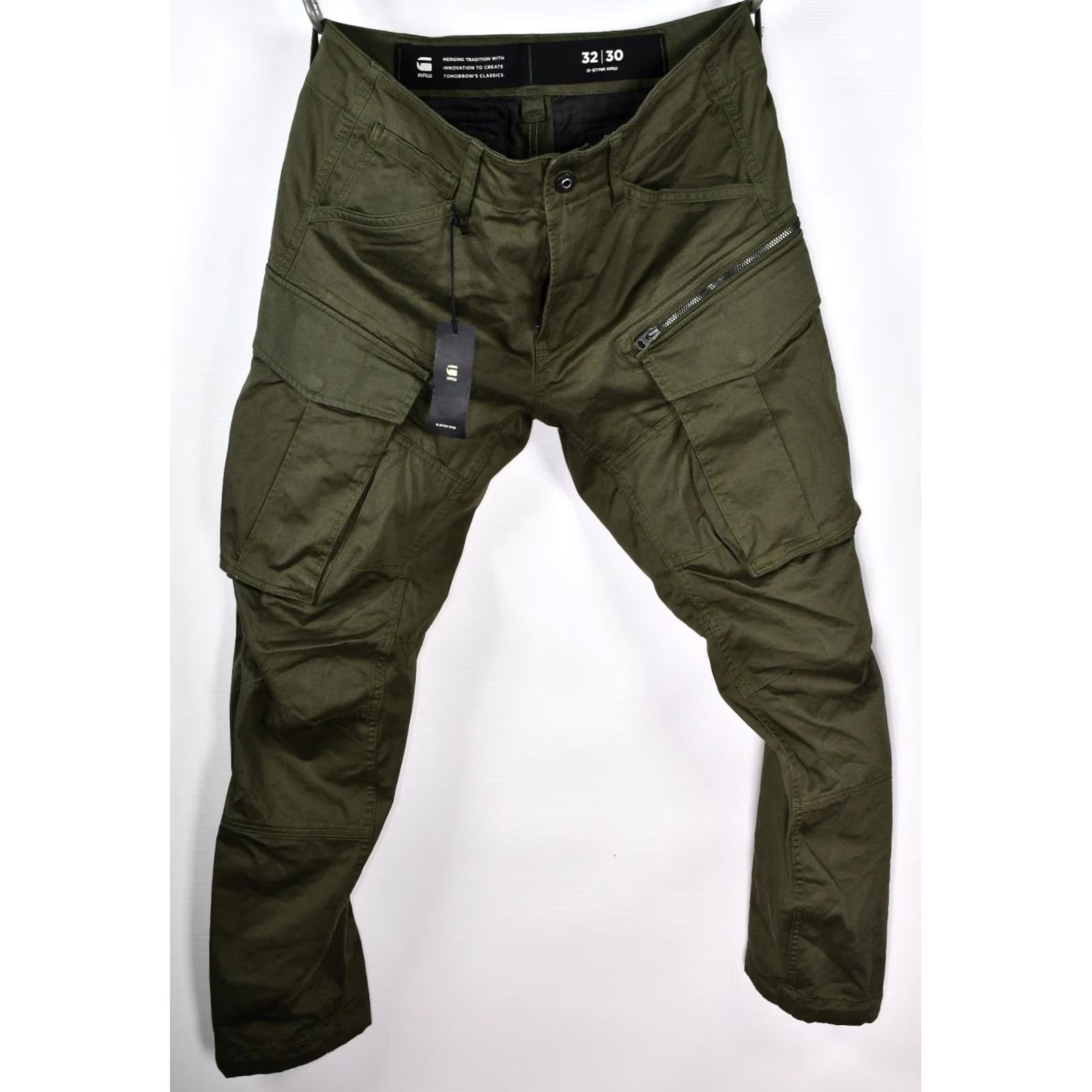 G-Star G-Star Rovic Zip 3D Regular Tapered Green Cargo Pants Men W32 L30 Size US 32 / EU 48 - 2 Thumbnail