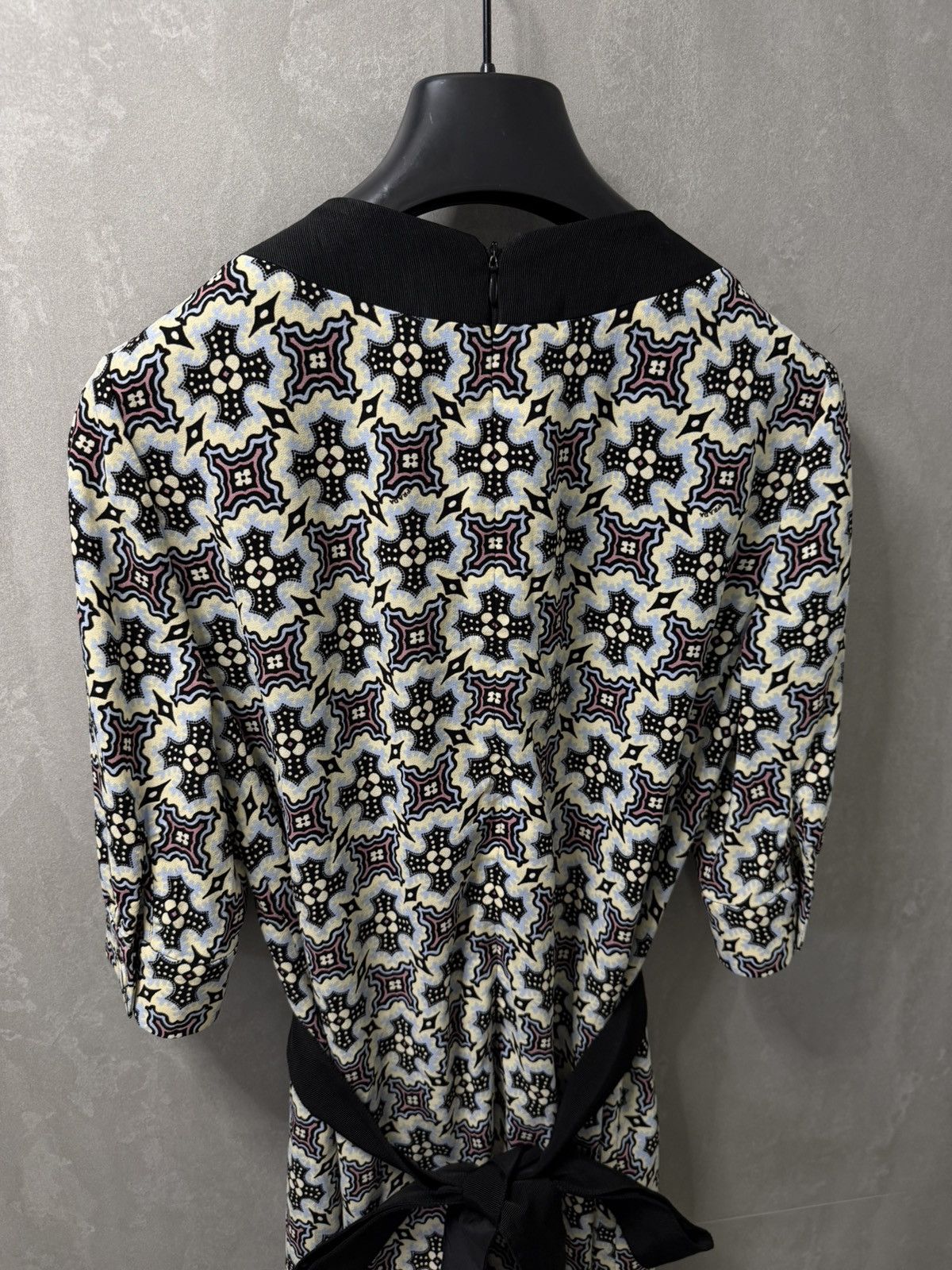 Prada Prada 2015 Purple & Blue Printed Viscose Stretch Crepe Dress Size S / US 4 / IT 40 - 11 Thumbnail