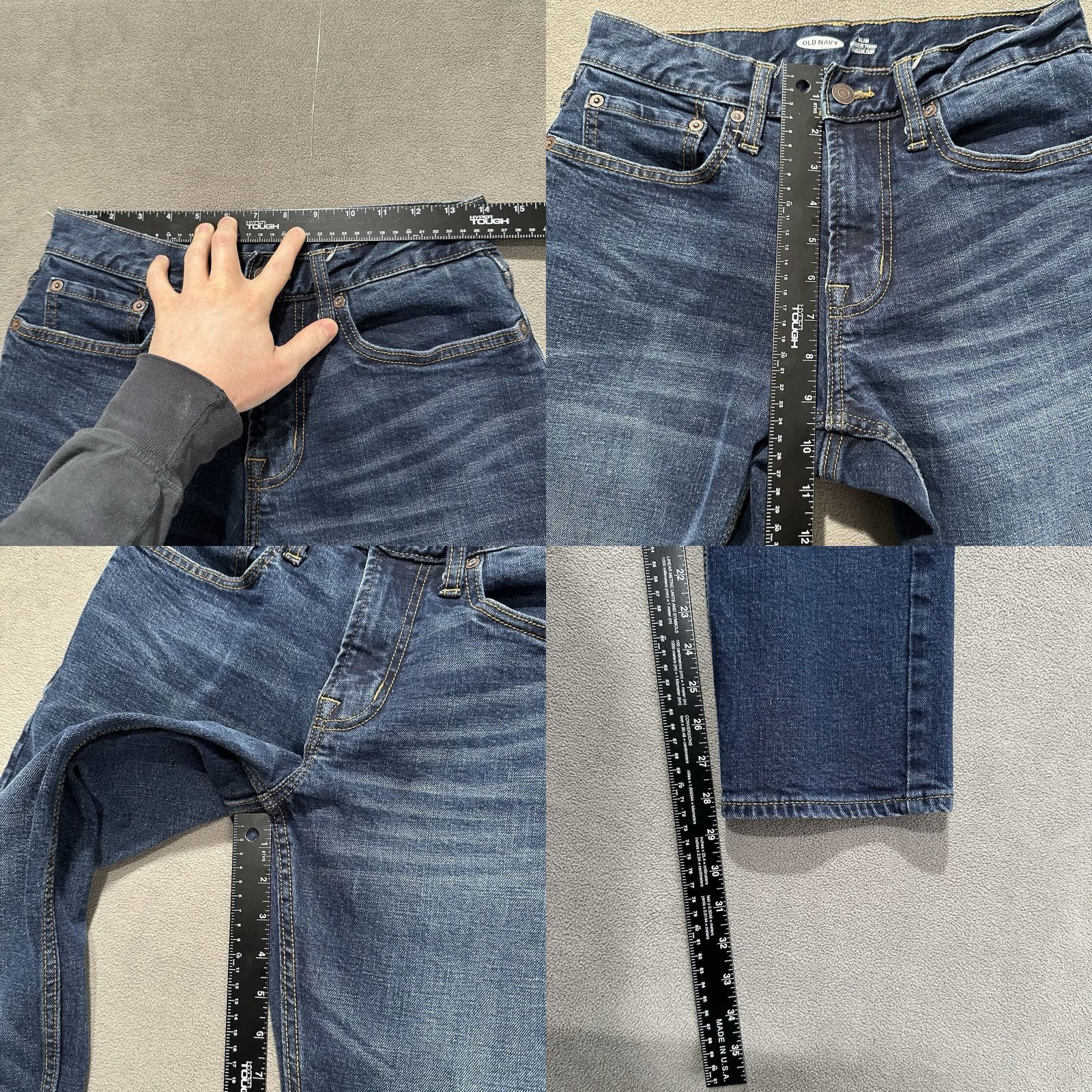 Old Navy Old Navy Mens Jeans Slim Built In Tough Built In Flex Blue Denim 29x30 (28x28.5) Size US 29 - 8 Thumbnail