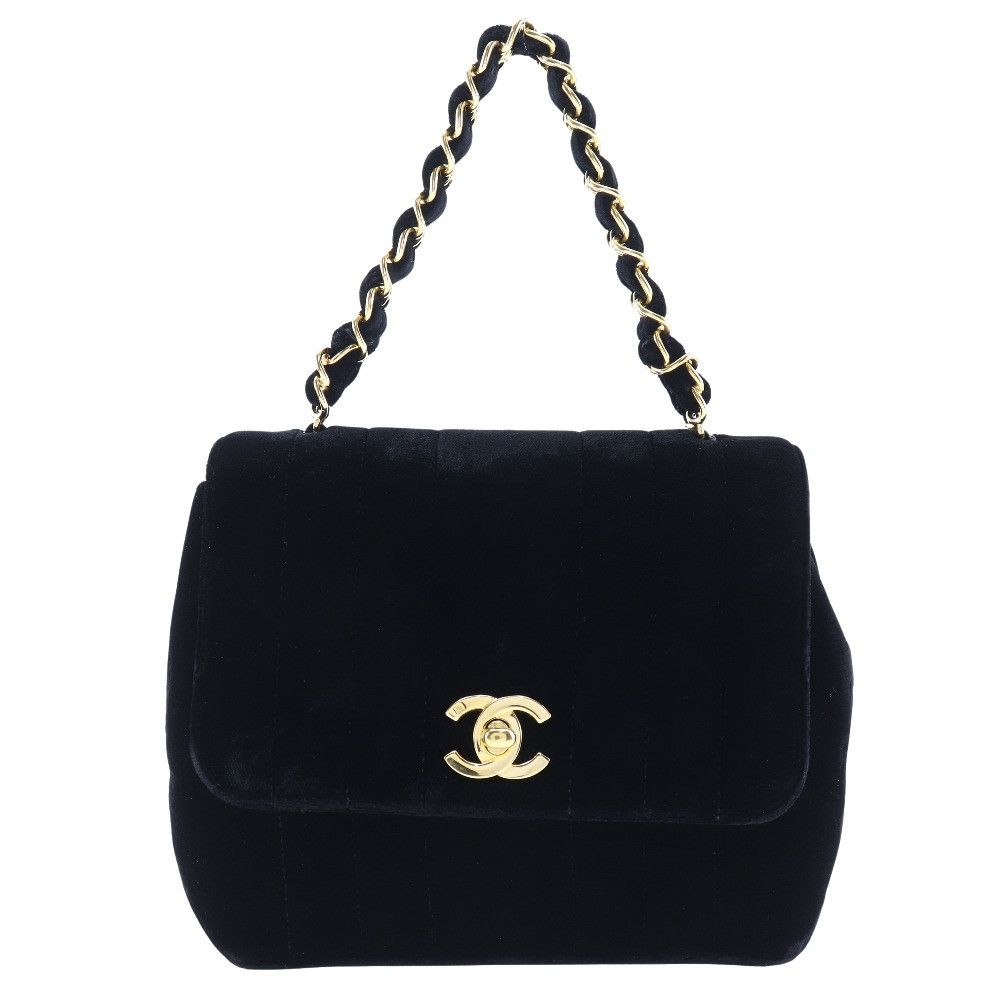 Chanel Chanel Vertical Quilt Velour Handbag Cotton Handbag in Very Good Condition Size ONE SIZE - 1 Thumbnail