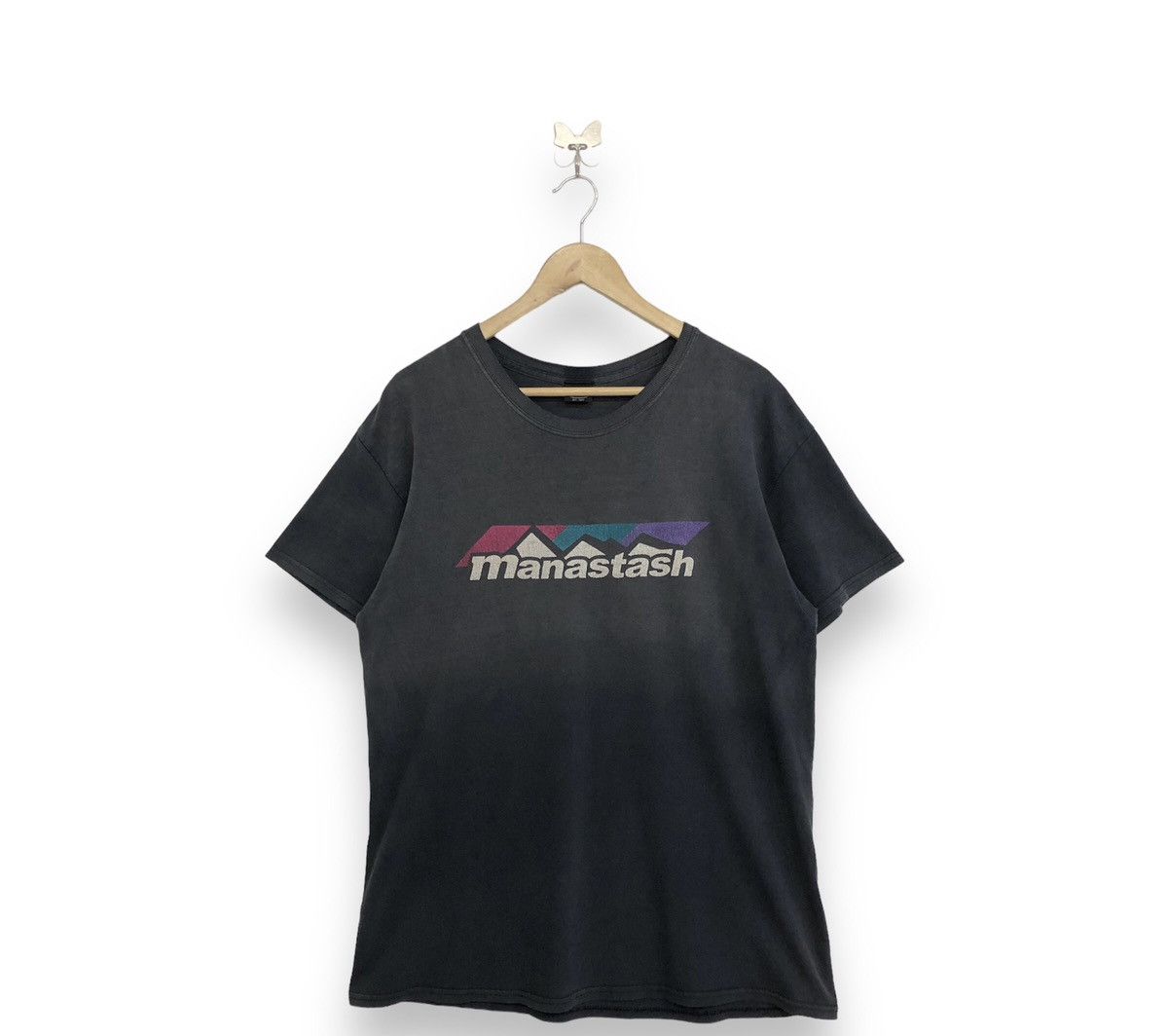 Manastash × Vintage Vintage Manastash Sunfaded Spellout Tshirt Size US L / EU 52-54 / 3 - 1 Thumbnail
