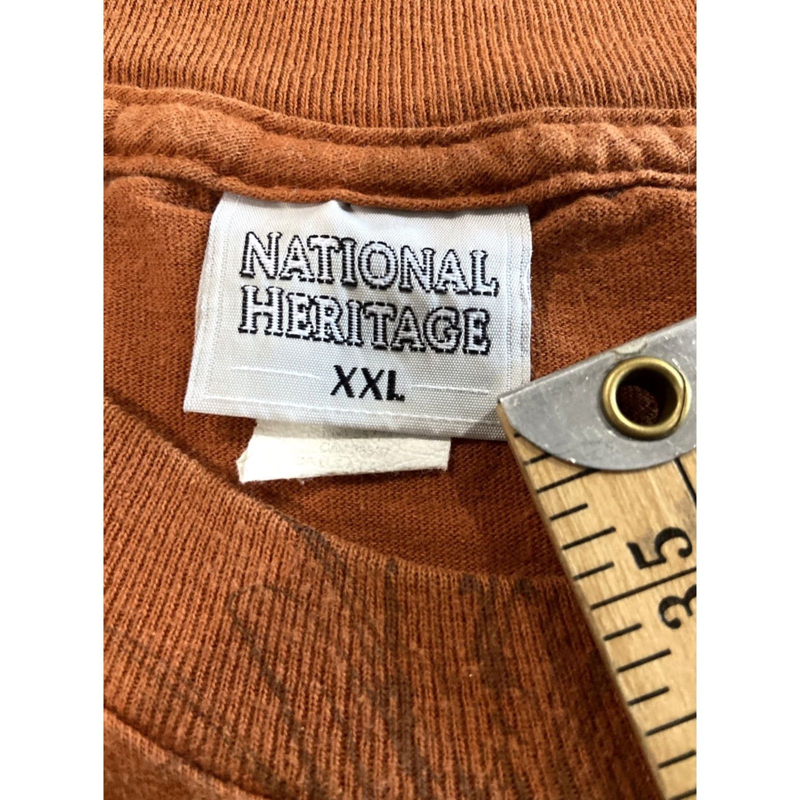 Harley Davidson National Heritage Harley-Davidson Mens T-Shirt 2XL Crew Neck Short Sleeve Eagle Orange 90s Y2K Skull Motorcycle Logo Vintage: No Size US XXL / EU 58 / 5 - 2 Thumbnail