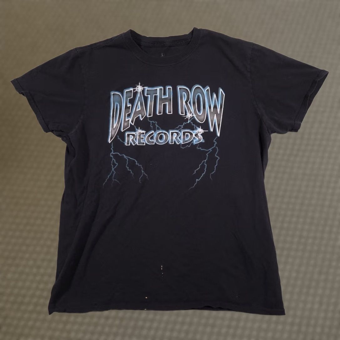 Logo 7 VINTAGE Death Row Records Shirt Mens Large Black Lightning Logo Graphic Tee Rap Hip Hop Size US L / EU 52-54 / 3 - 1 Thumbnail