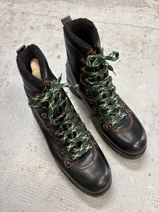 Vintage Dsquared2 Black Leather Hiking Boots Size US 12 / EU 45 - 6 Thumbnail