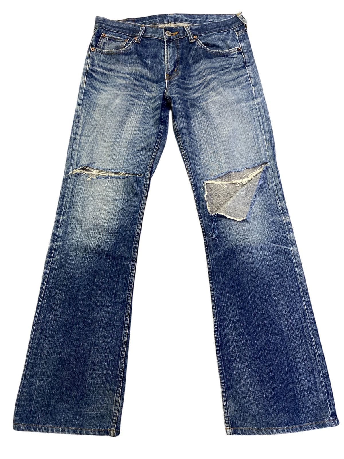 If Six Was Nine × Vintage Vintage Crack Wash Bobson Flare Denim Size US 32 / EU 48 - 1 Thumbnail