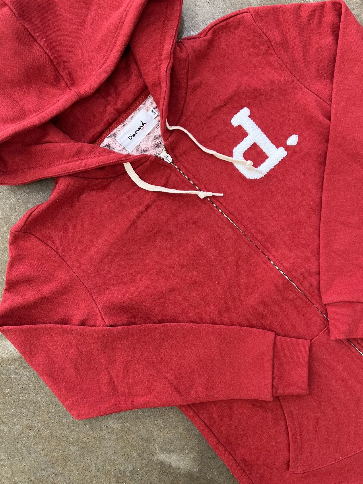 Diamond Supply Co. Diamond Supply Polo Full Zip Hoodie Red Medium Size US M / EU 48-50 / 2 - 1 Thumbnail