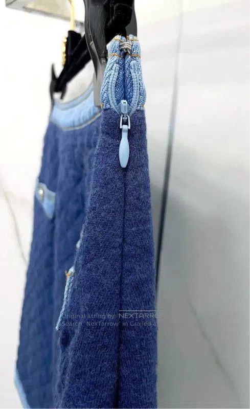 Chanel Chanel Blue Cotton Blend Short Skirt . Size 23" - 5 Thumbnail
