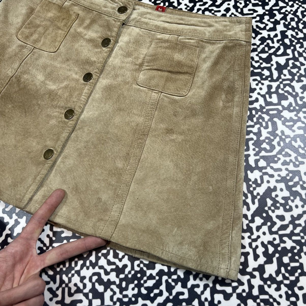 Japanese Brand Vintage Y2K Fishbone Leather Mini Skirt Japanese 90s Style Size 27" / US 4 / IT 40 - 12 Thumbnail