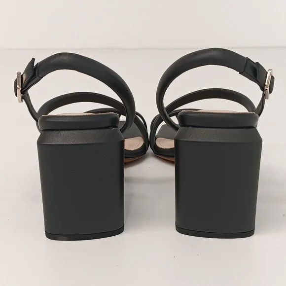 Lafayette 148 LAFAYETTE 148 Black Calfskin Leather Heeled City Sandals -38 Size US 8 / IT 38 - 12 Thumbnail