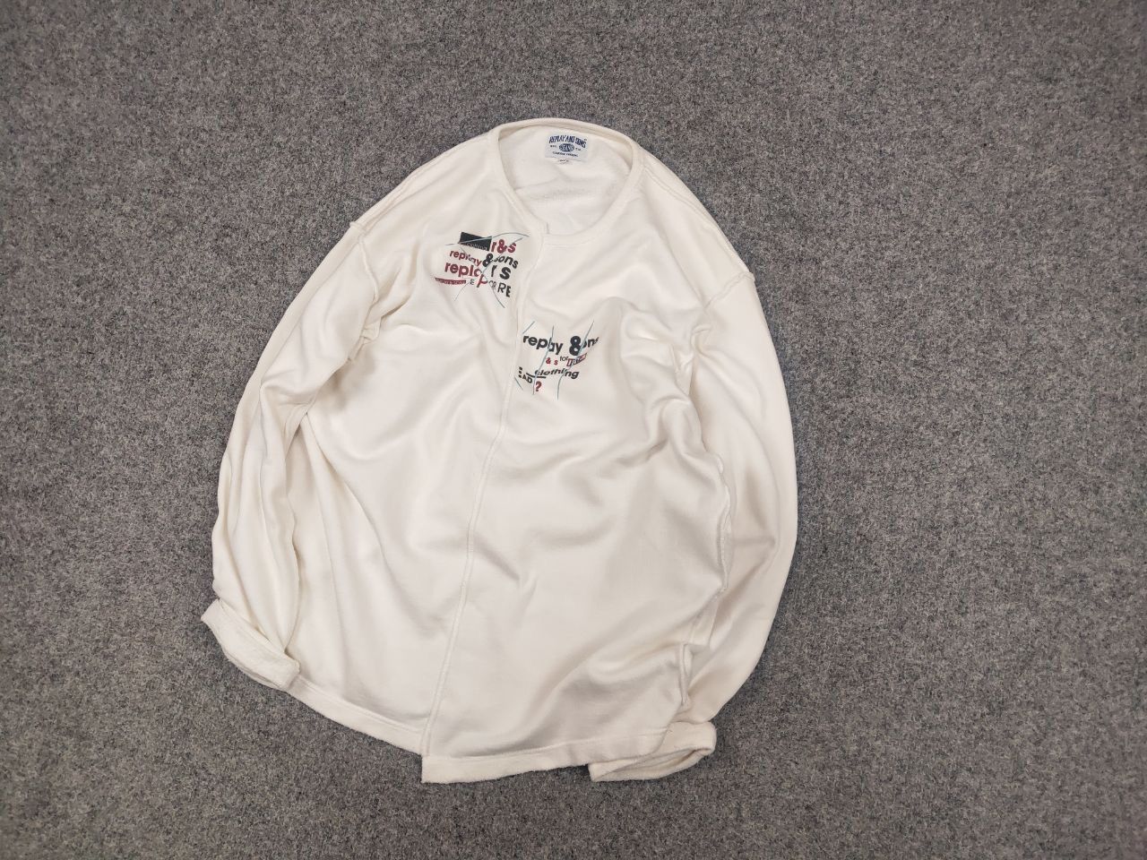 Replay Replay and Sons Design Asimetric Logo White Sweatshirt Size US M / EU 48-50 / 2 - 4 Thumbnail