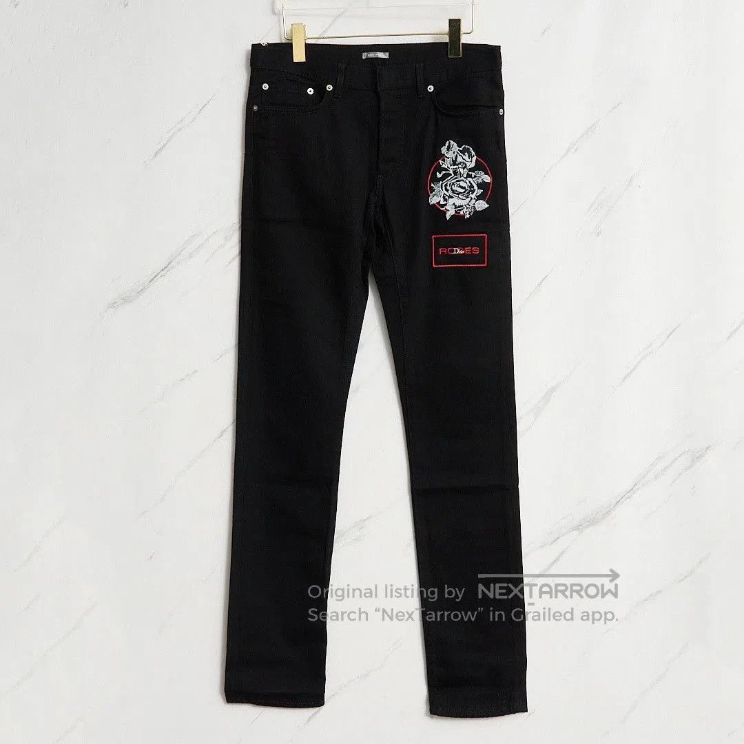 Dior Dior Rose Embroidery Jeans. Size US 29 - 1 Thumbnail