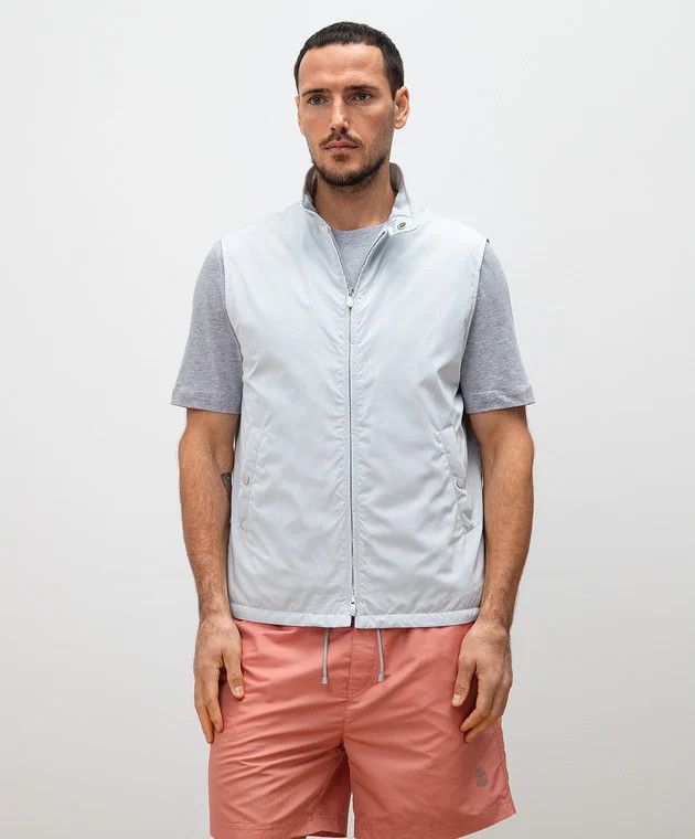 Brunello Cucinelli o1y0526 Vest in Sky Blue Size US XL / EU 56 / 4 - 2 Thumbnail
