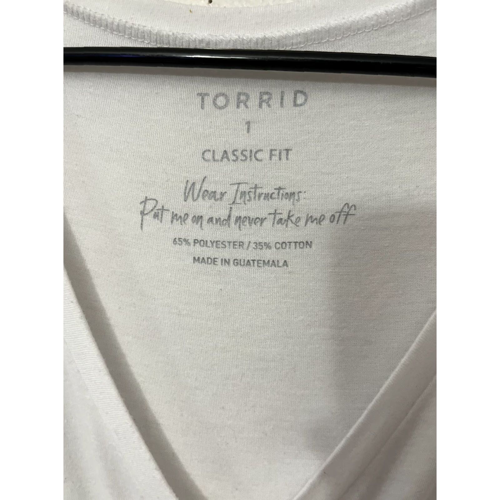 Torrid Torrid Plus Size 1 White Short Sleeve Crew Neck Blouse T-Shirt Casual Women's Size XS / US 0-2 / IT 36-38 - 3 Thumbnail